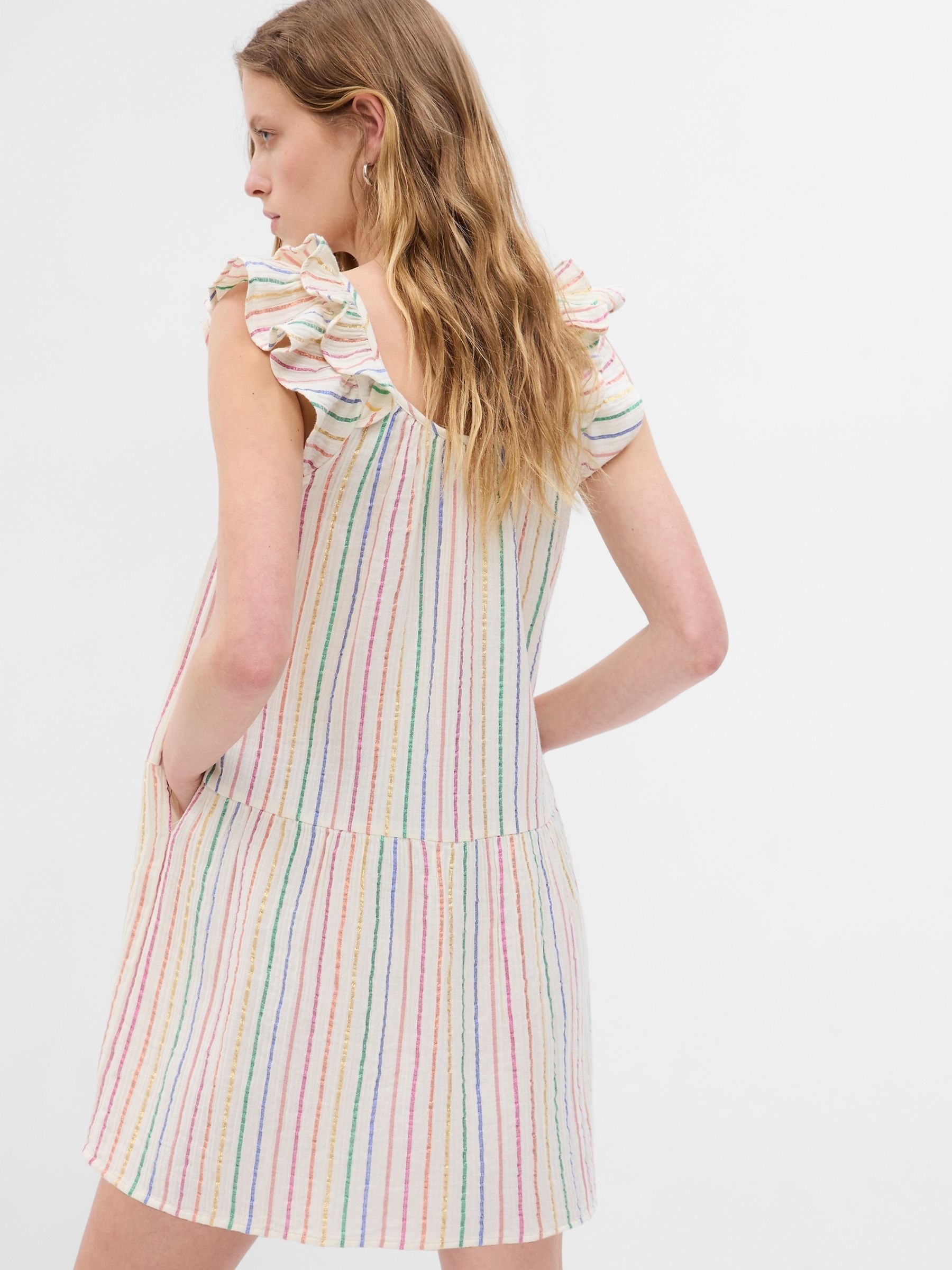 Multi Crinkle Gauze Mini Dress - Image 2 of 2