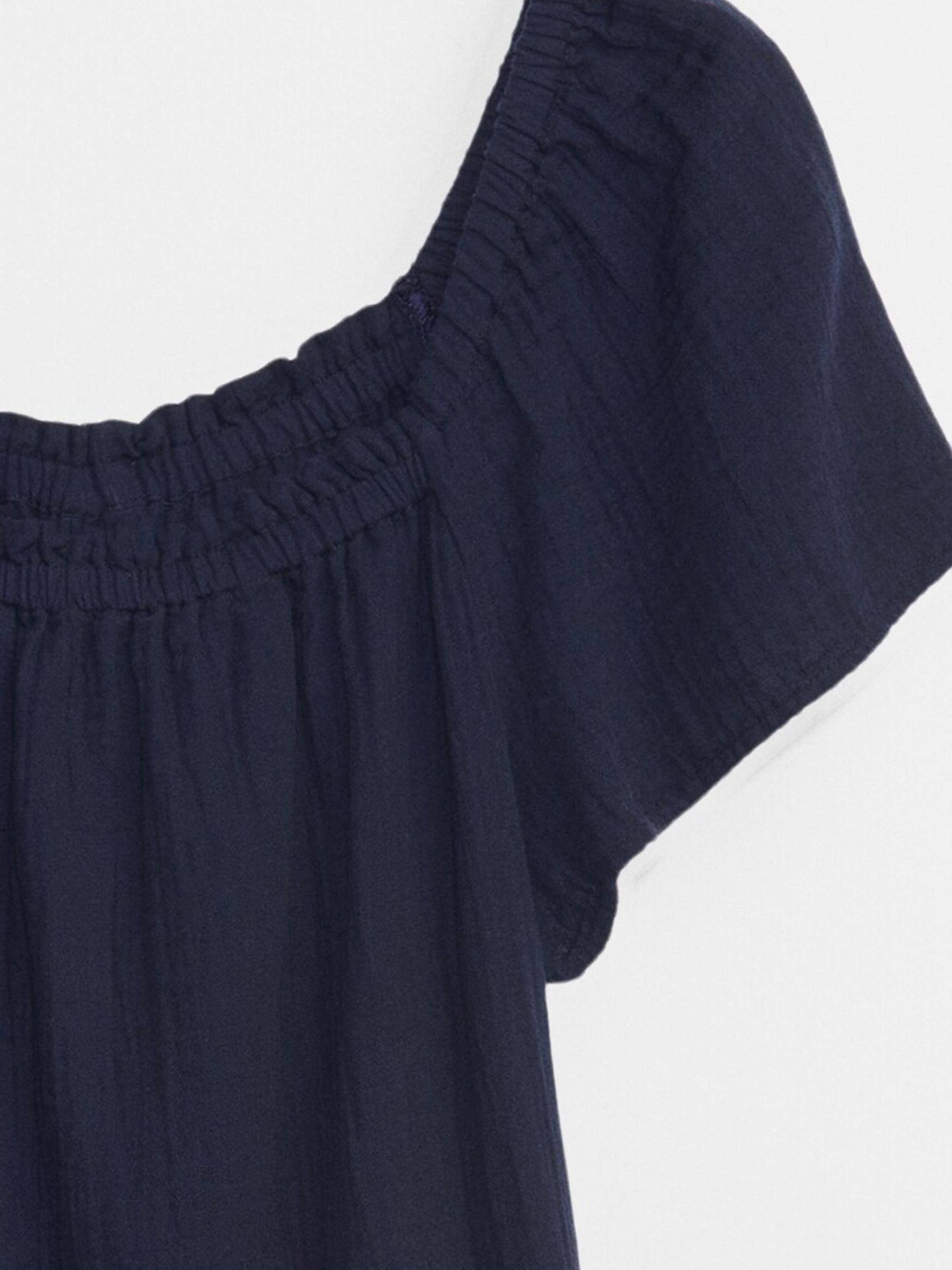 Navy Gauze Squareneck Mini Dress - Image 5 of 5