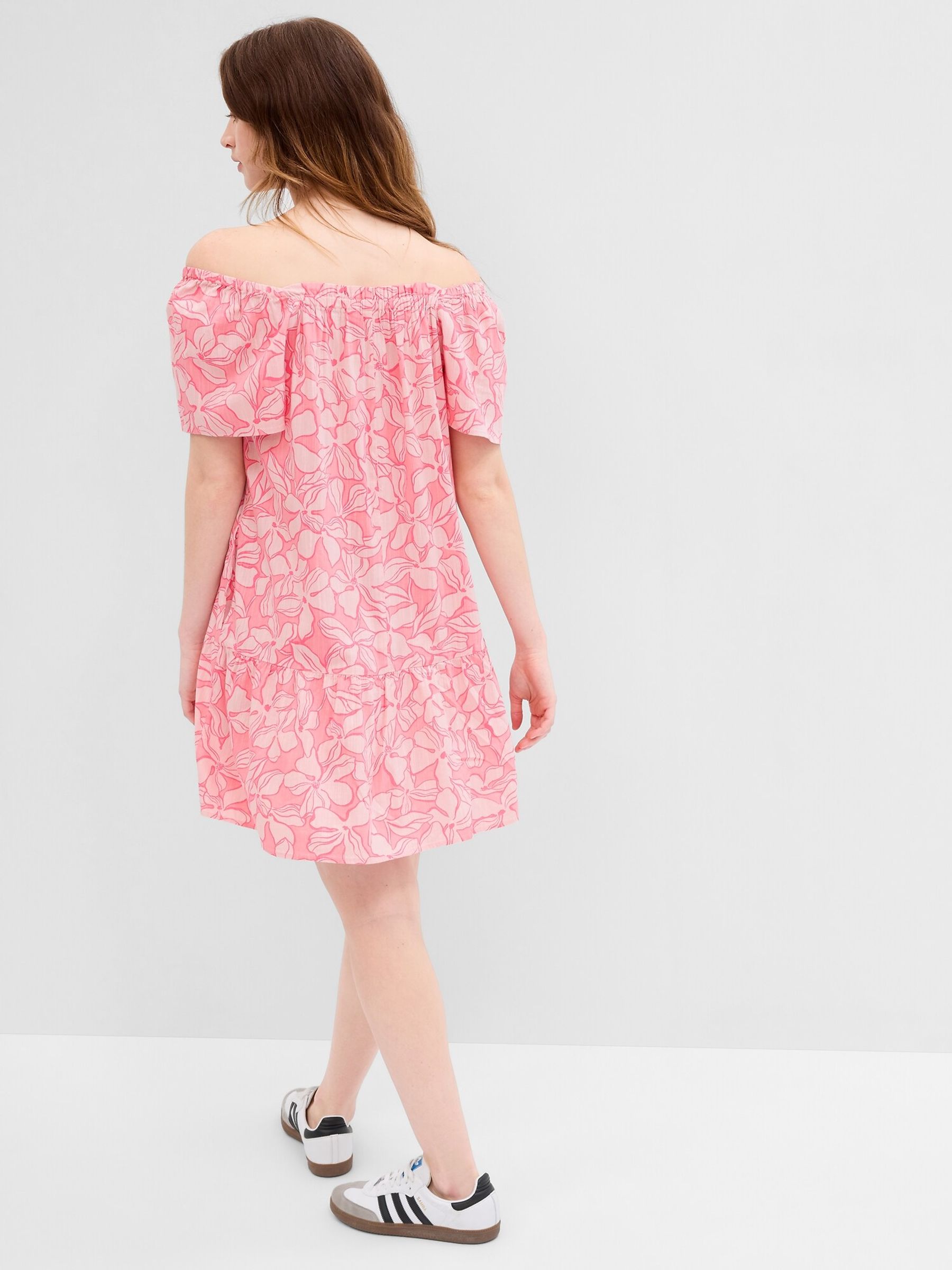 Pink Print Squareneck Mini Dress - Image 2 of 5