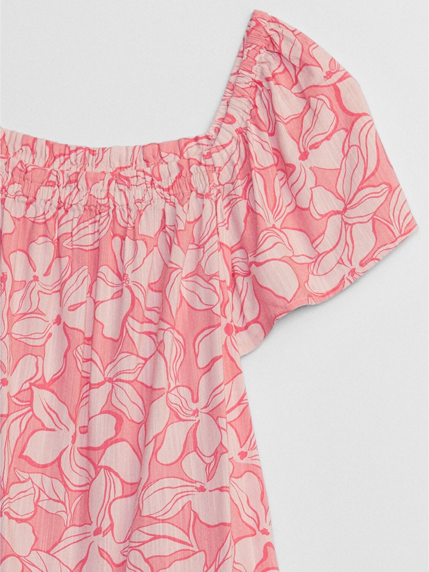 Pink Print Squareneck Mini Dress - Image 5 of 5