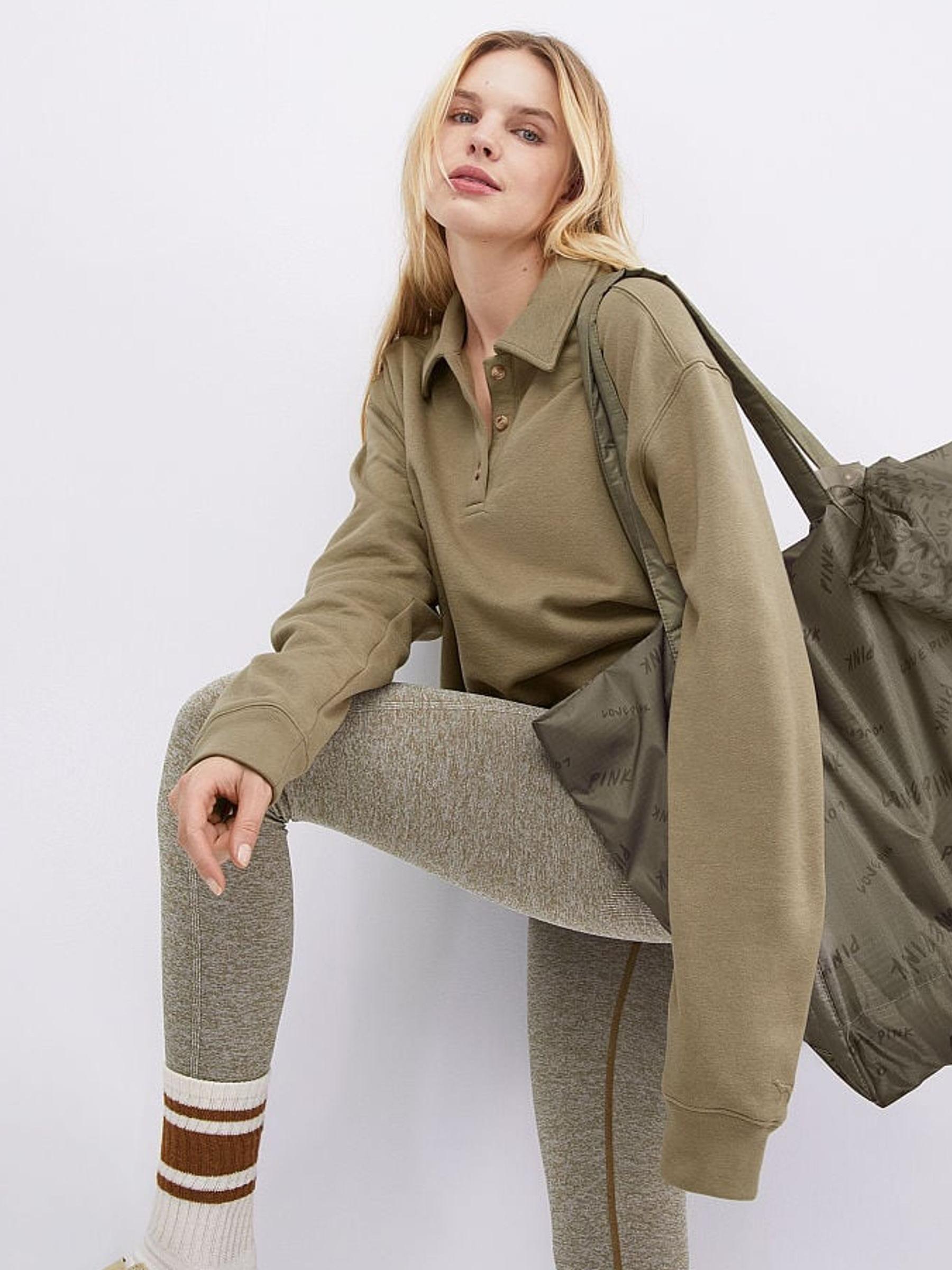 Dusted Olive Marl Green Logo Legging - Image 4 of 4
