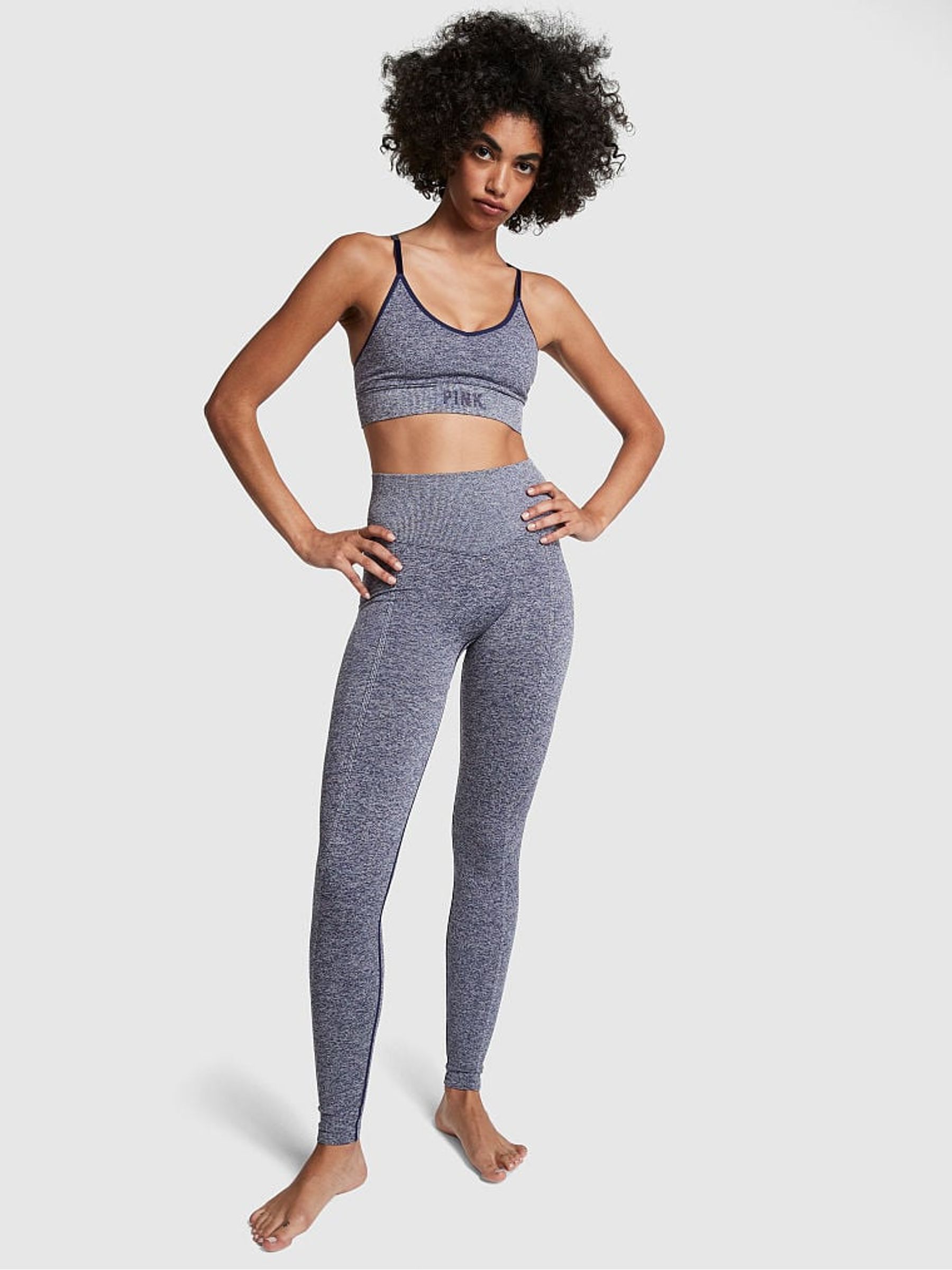 Midnight Navy Marl Blue Logo Legging - Image 3 of 5