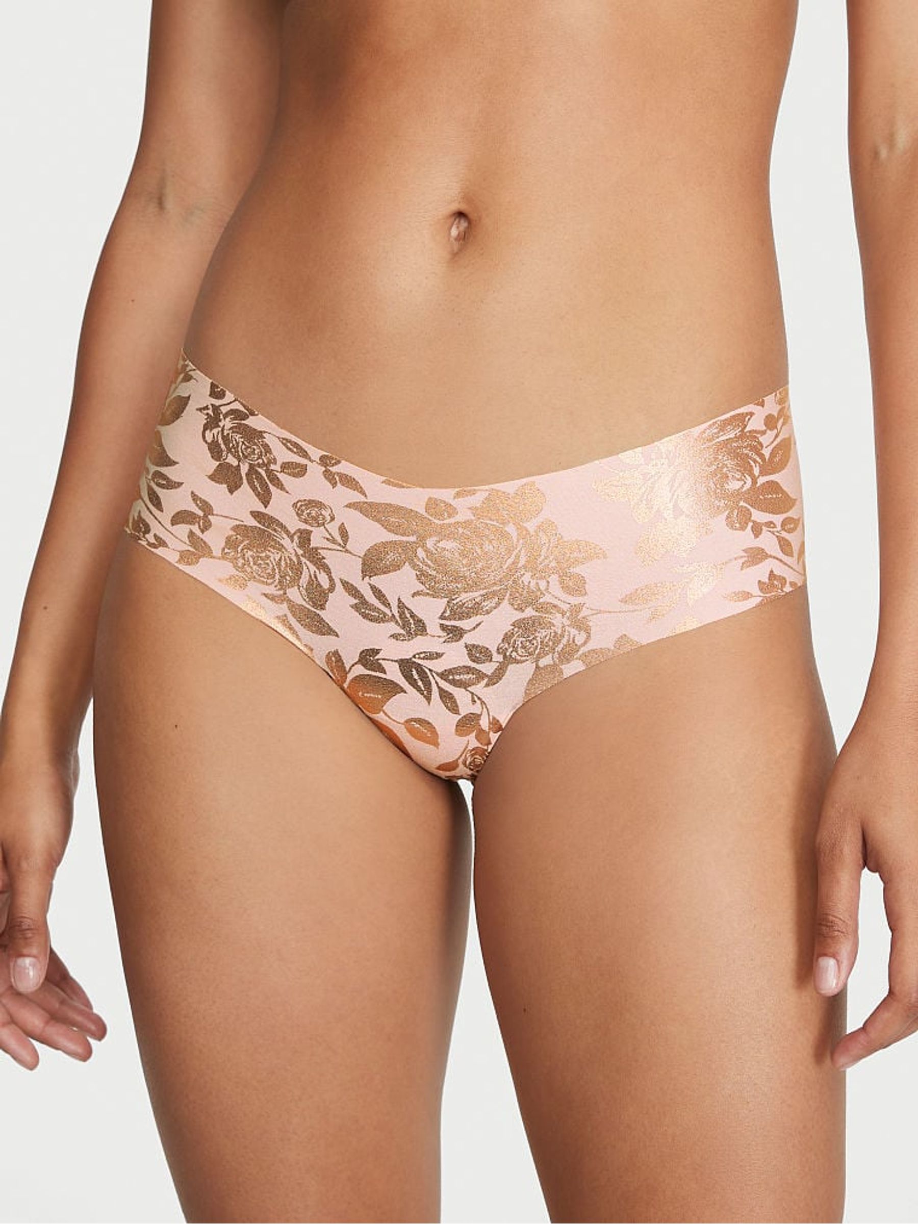 Purest Pink Foil Rose Print Cheeky Knickers - Image 1 of 3