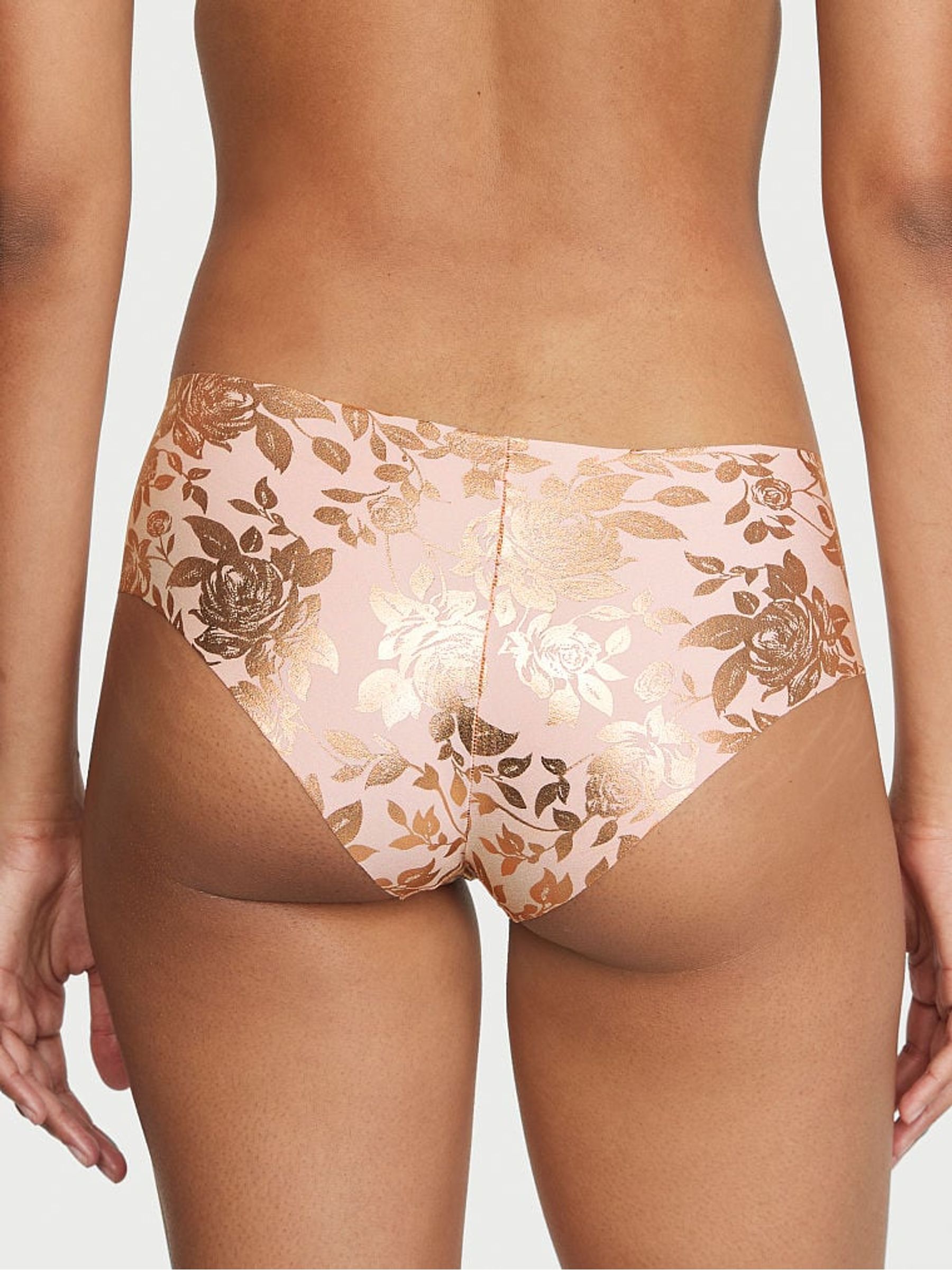 Purest Pink Foil Rose Print Cheeky Knickers - Image 2 of 3