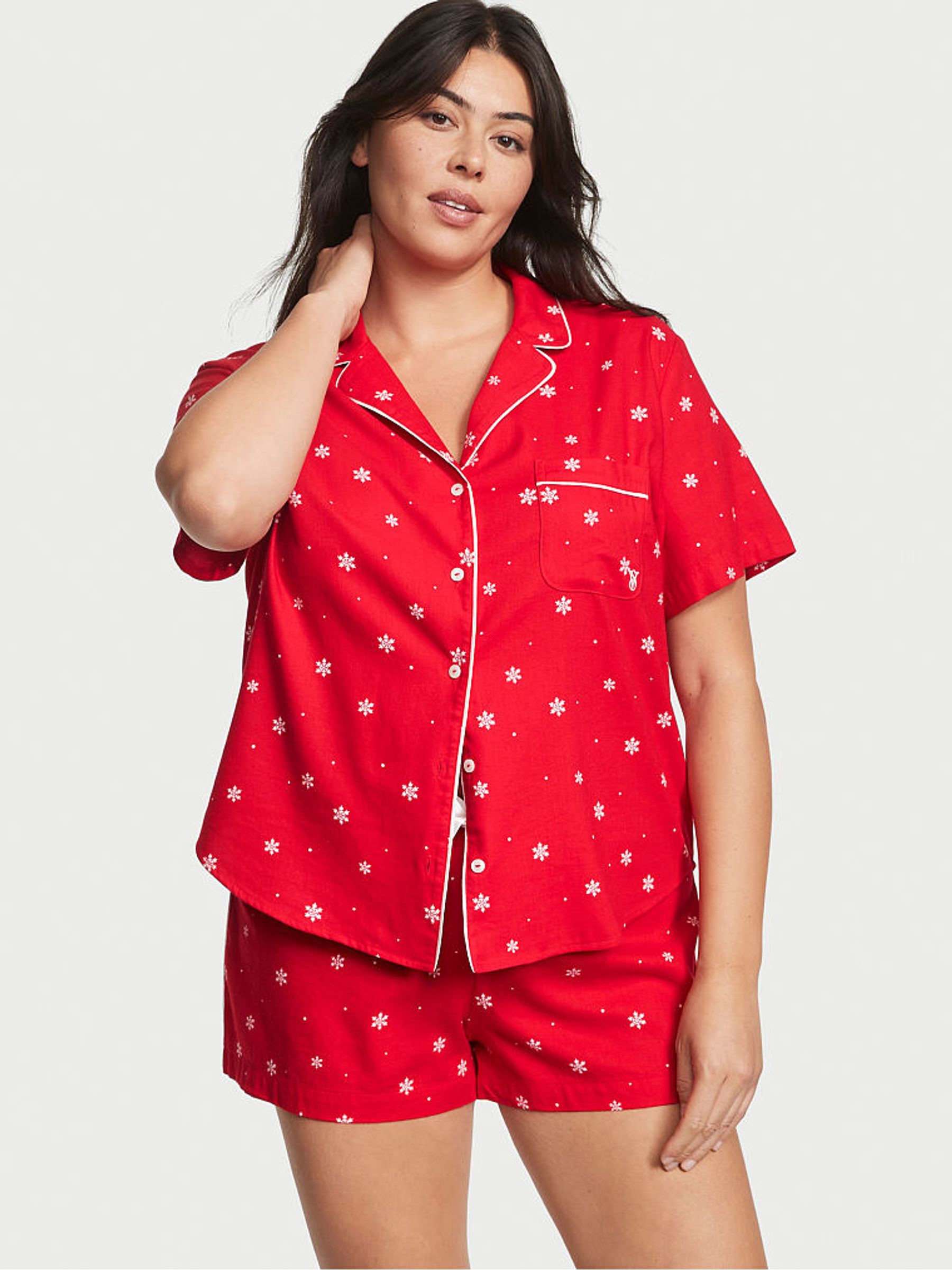 Lipstick Red Snowflakes Short Pyjamas - Image 1 of 2