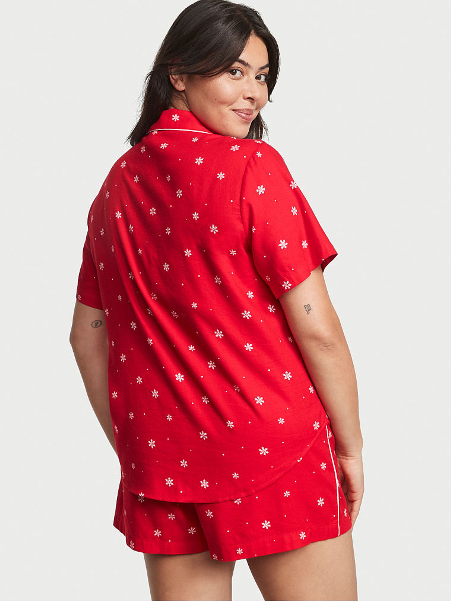 Lipstick Red Snowflakes Short Pyjamas - Image 2 of 2