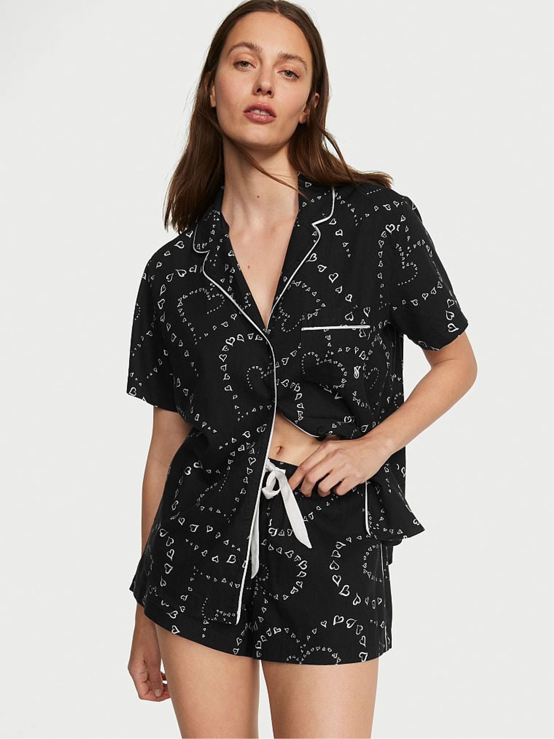 Black Swirl Hearts Short Pyjamas - Image 1 of 4