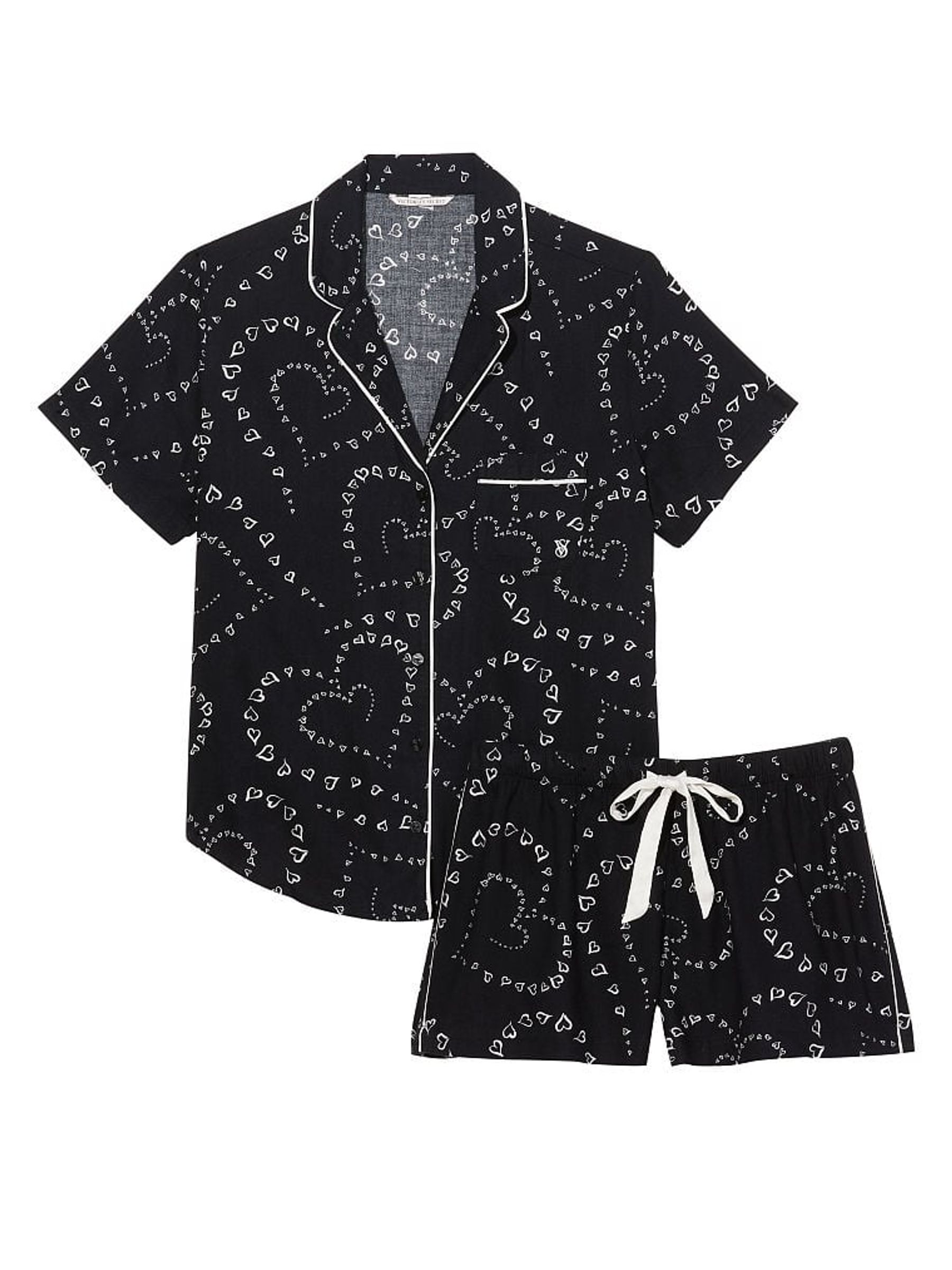 Black Swirl Hearts Short Pyjamas - Image 3 of 4