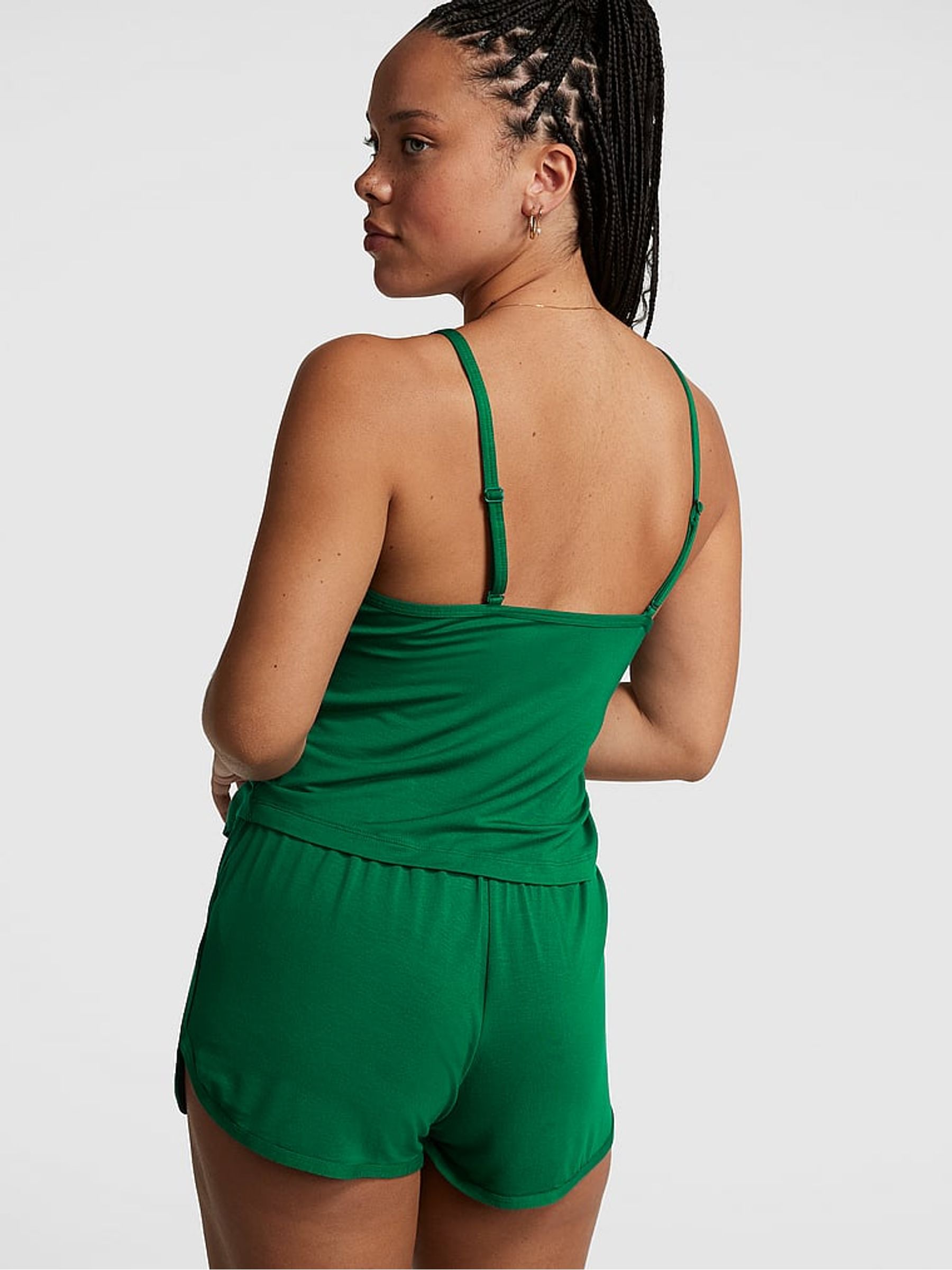 Garnet Green Modal Cami Sleep Short Set - Image 2 of 3 Garnet Green Modal Cami Sleep Short Set - Image 2 of 3