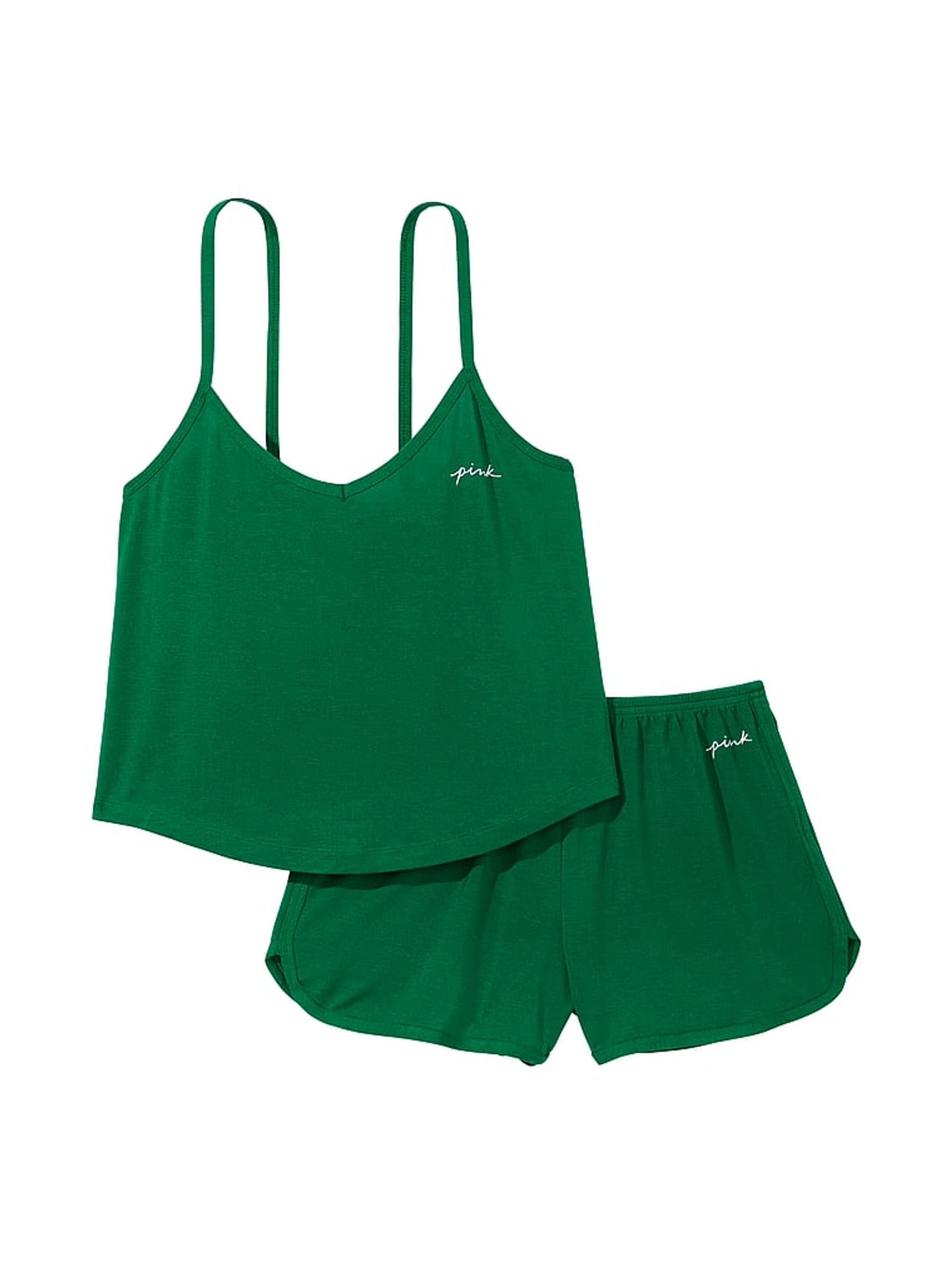 Garnet Green Modal Cami Sleep Short Set - Image 3 of 3 Garnet Green Modal Cami Sleep Short Set - Image 3 of 3