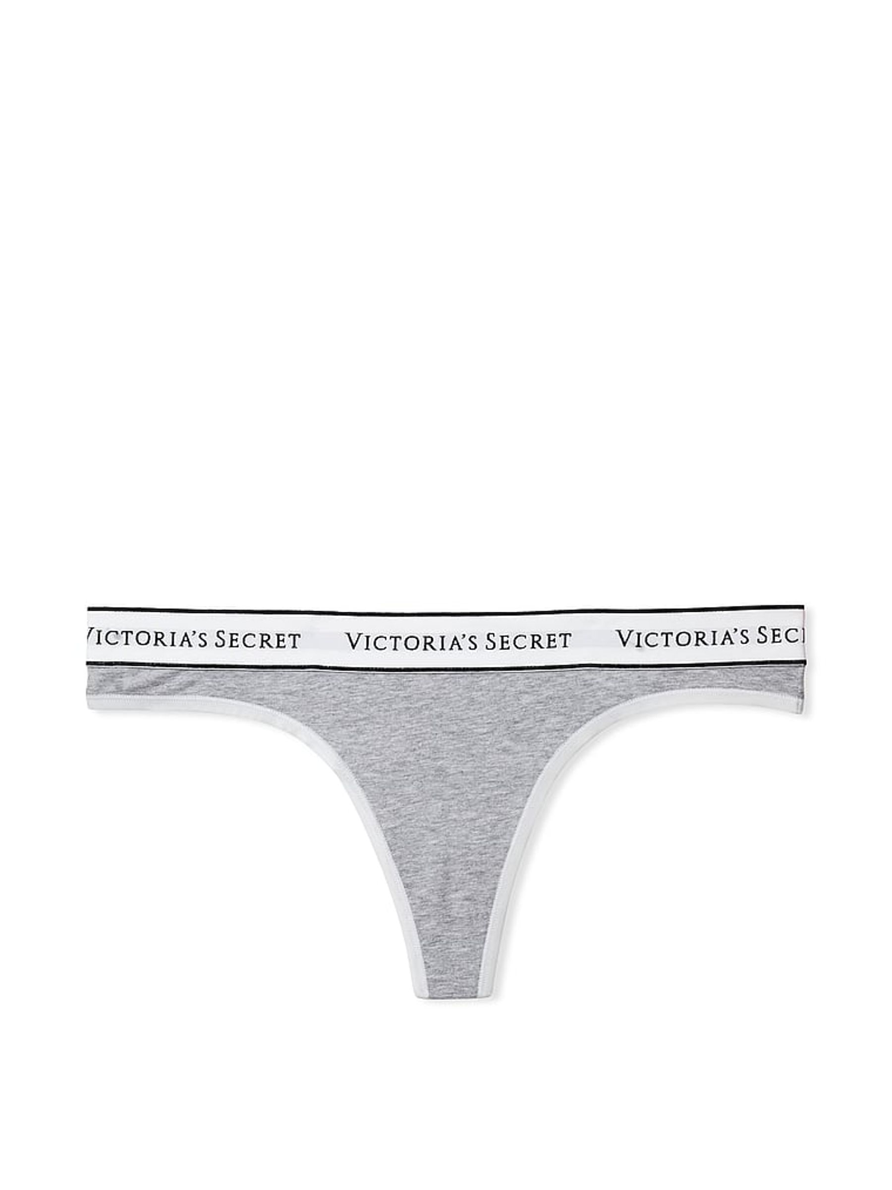 Medium Heather Grey Thong Logo Knickers - Image 3 of 3