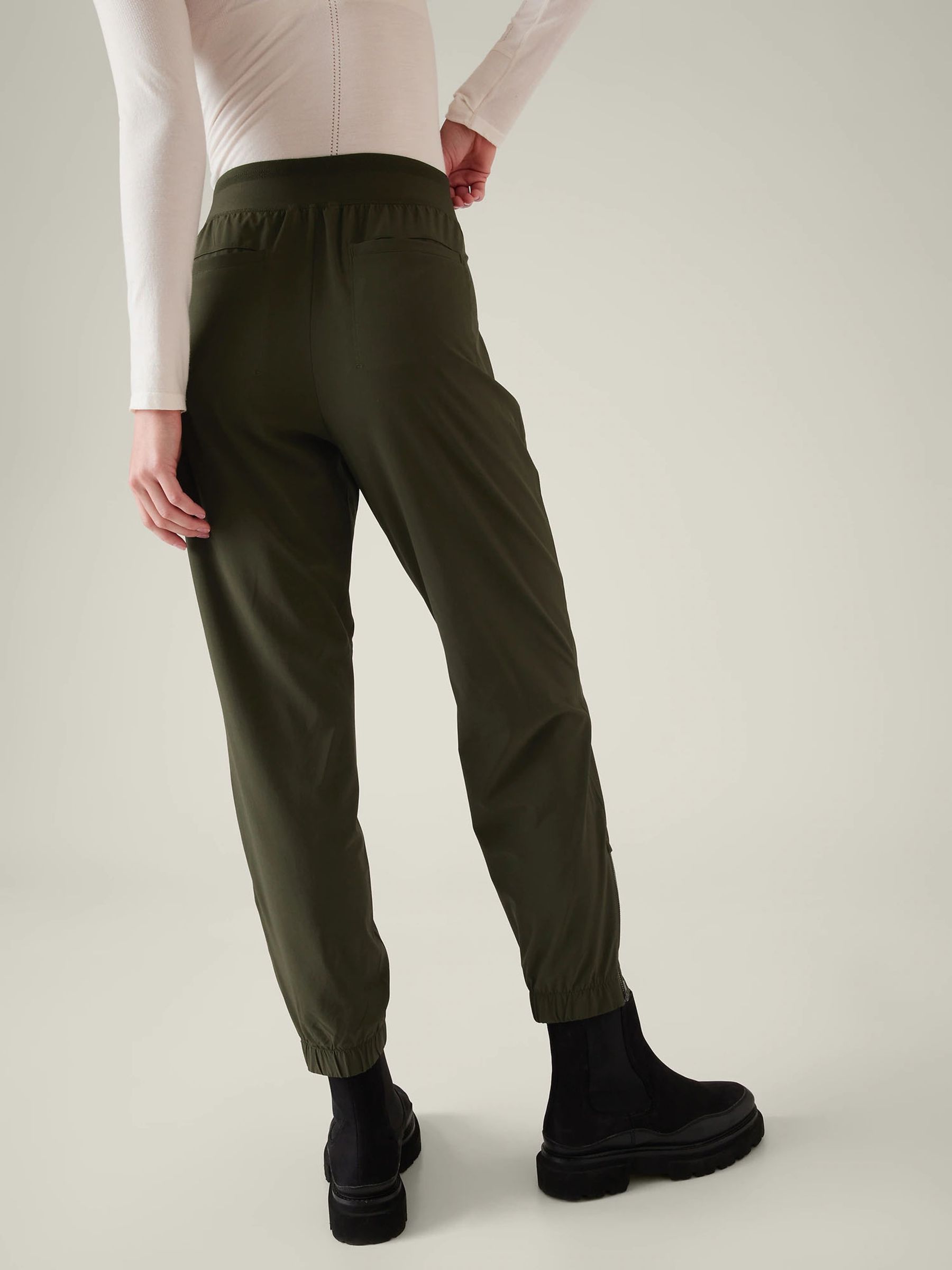 Athleta Green Brooklyn Mid Rise Featherweight Joggers - Image 2 of 5
