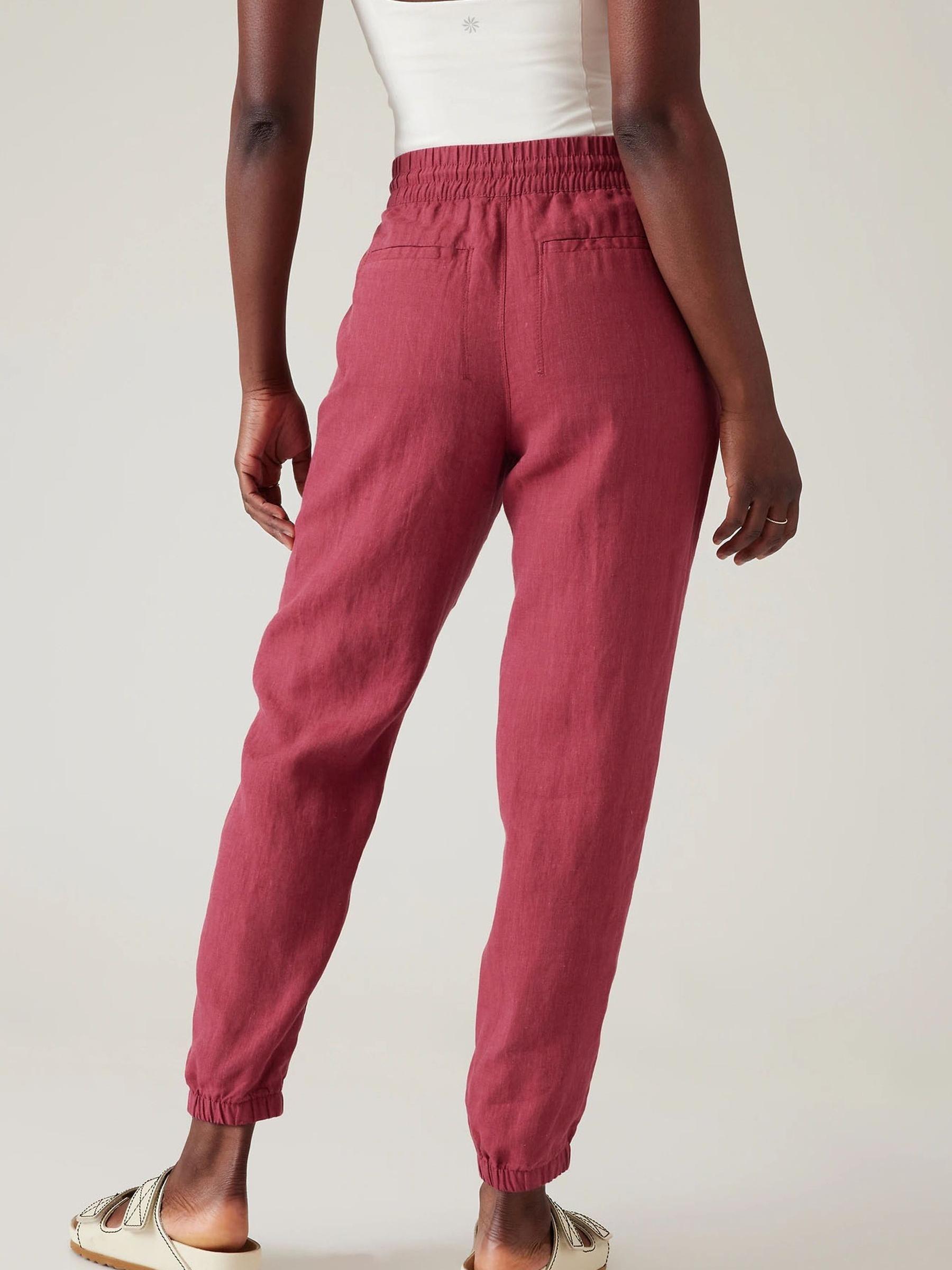 Athleta Red Retreat Linen Jogger - Image 2 of 5