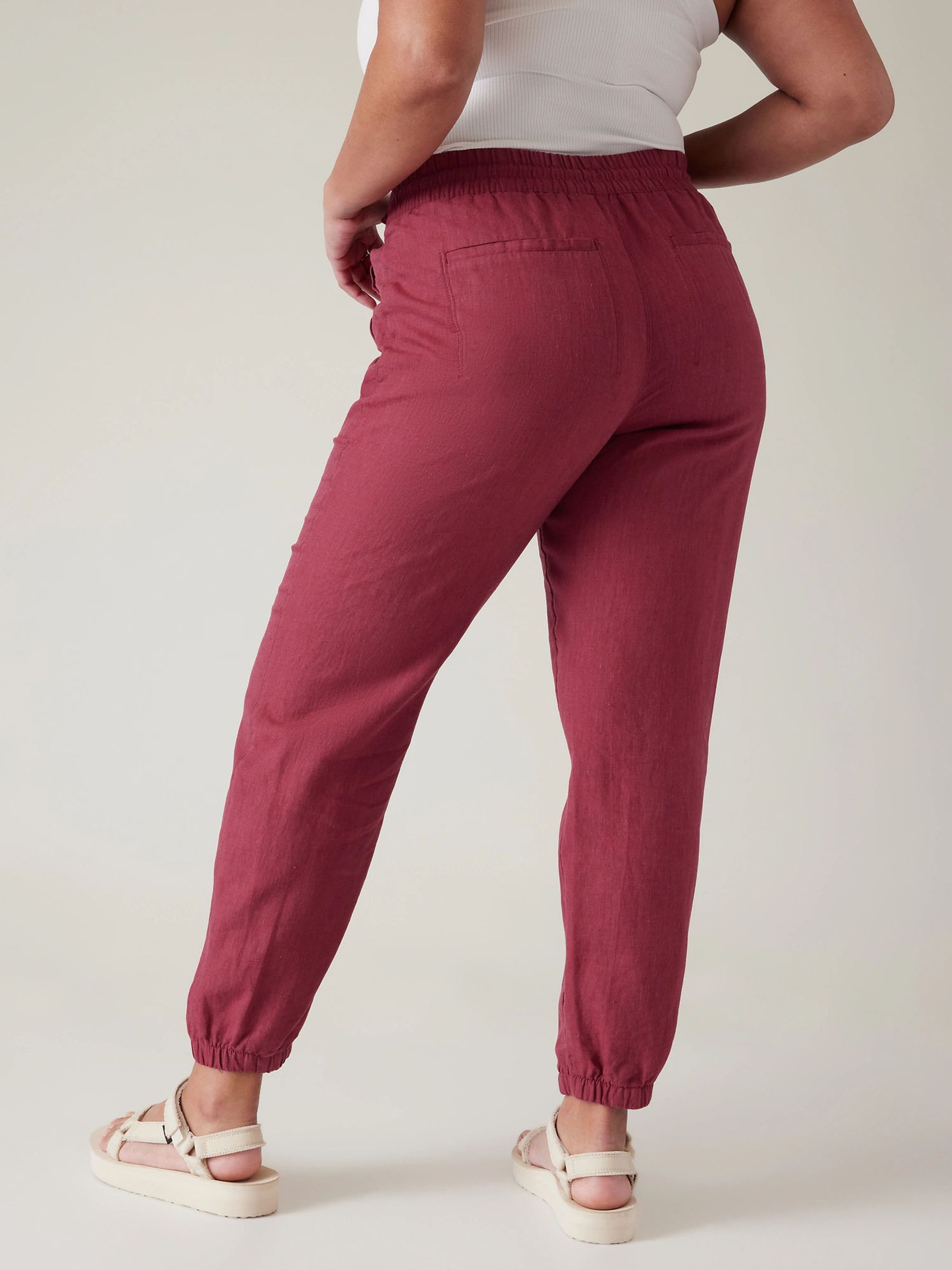 Athleta Red Retreat Linen Jogger - Image 4 of 5