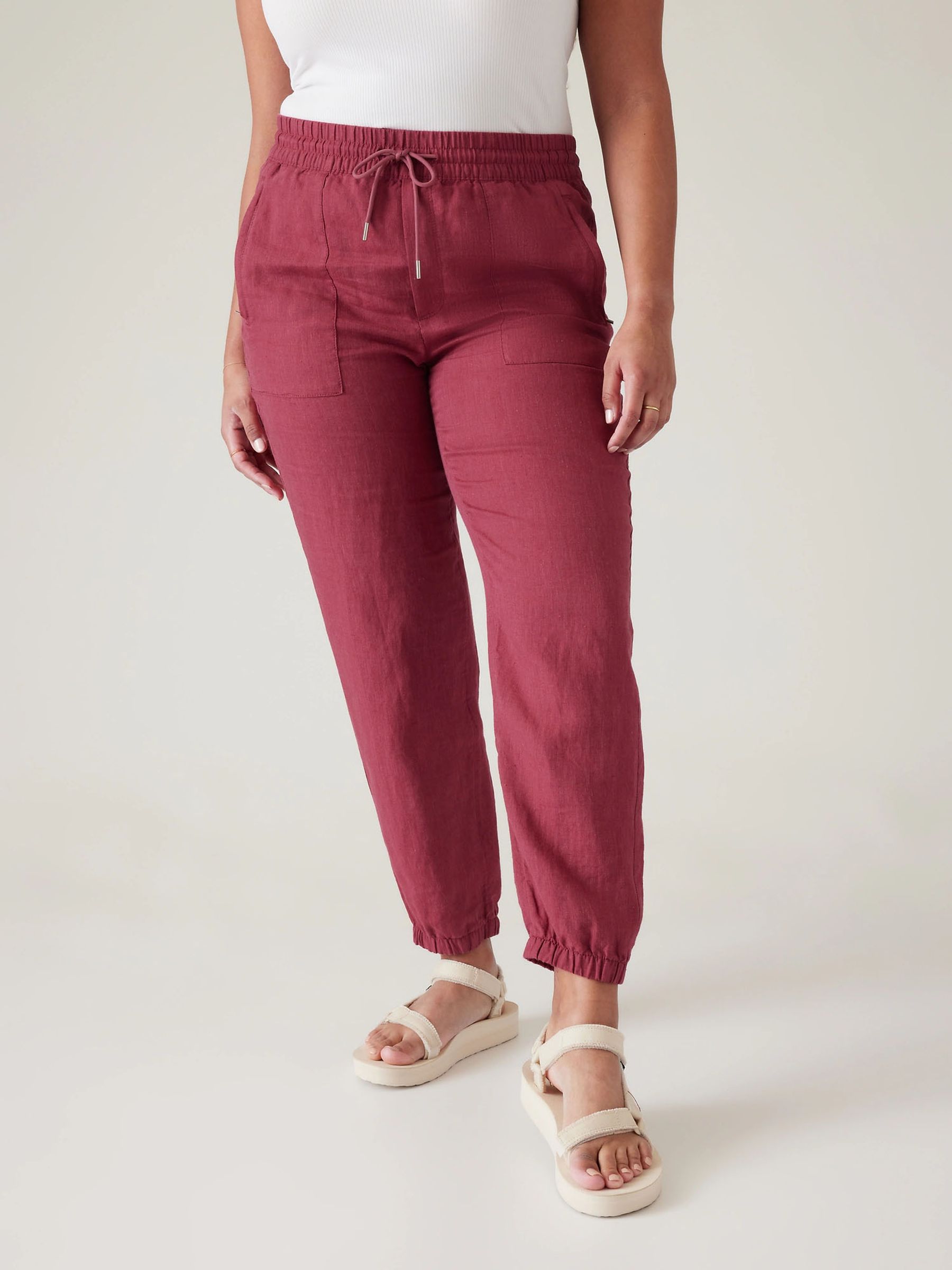 Athleta Red Retreat Linen Jogger - Image 5 of 5