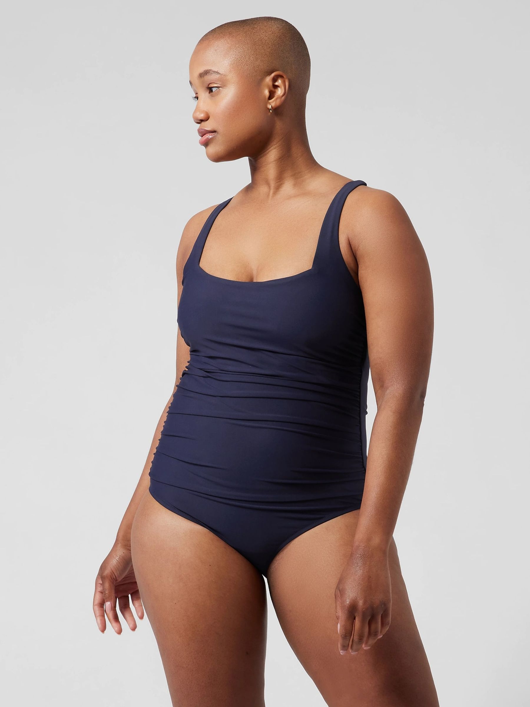 Athleta Blue Square Neck One Piece - Image 1 of 6