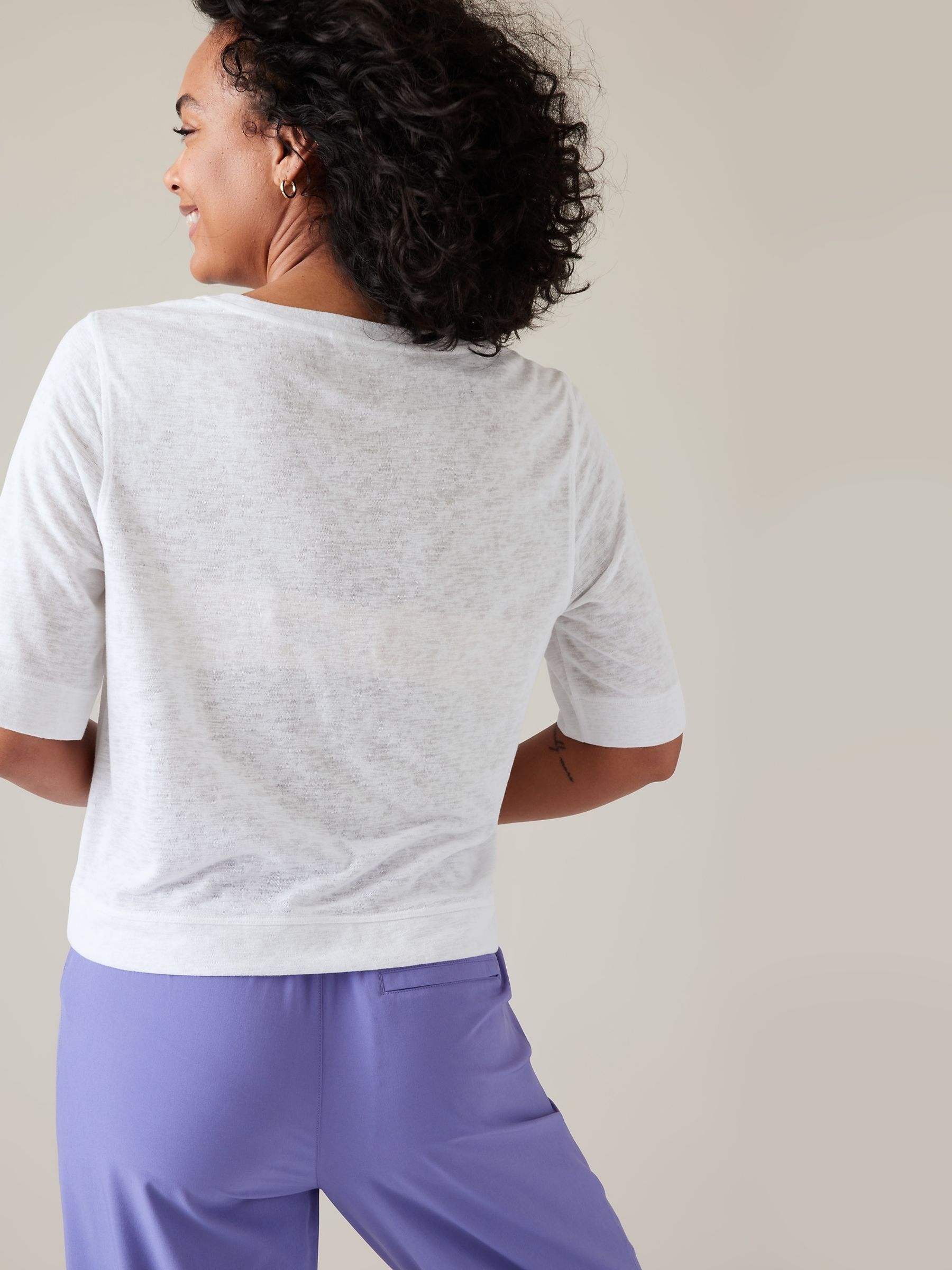 Athleta White Breezy Serene T-Shirt - Image 2 of 6