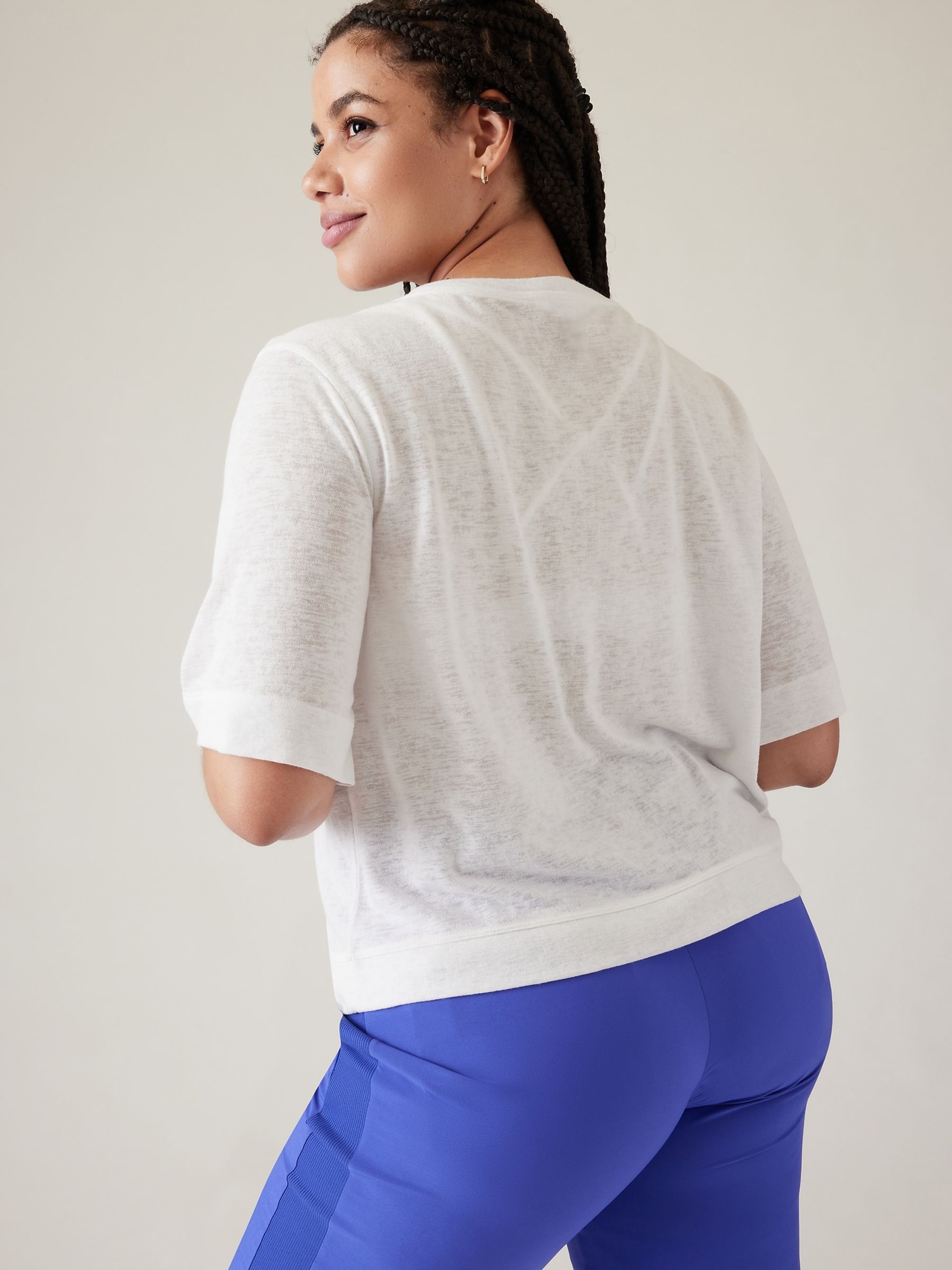 Athleta White Breezy Serene T-Shirt - Image 5 of 6