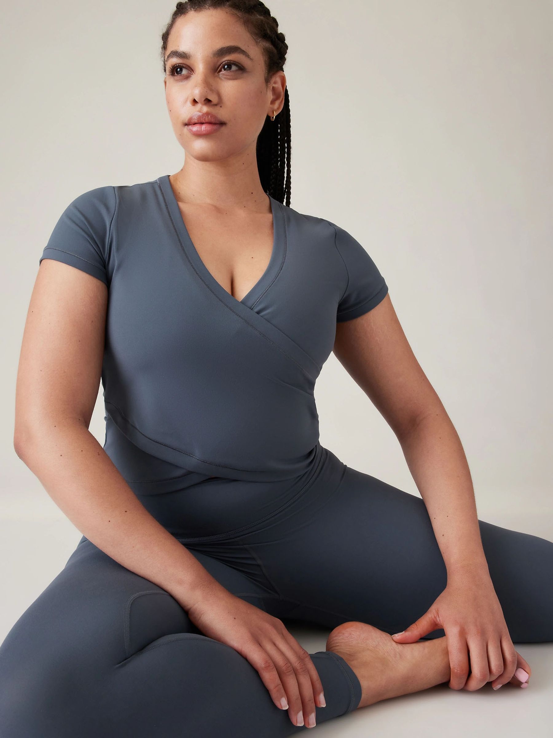 Athleta Blue Transcend Wrap T-Shirt - Image 2 of 5