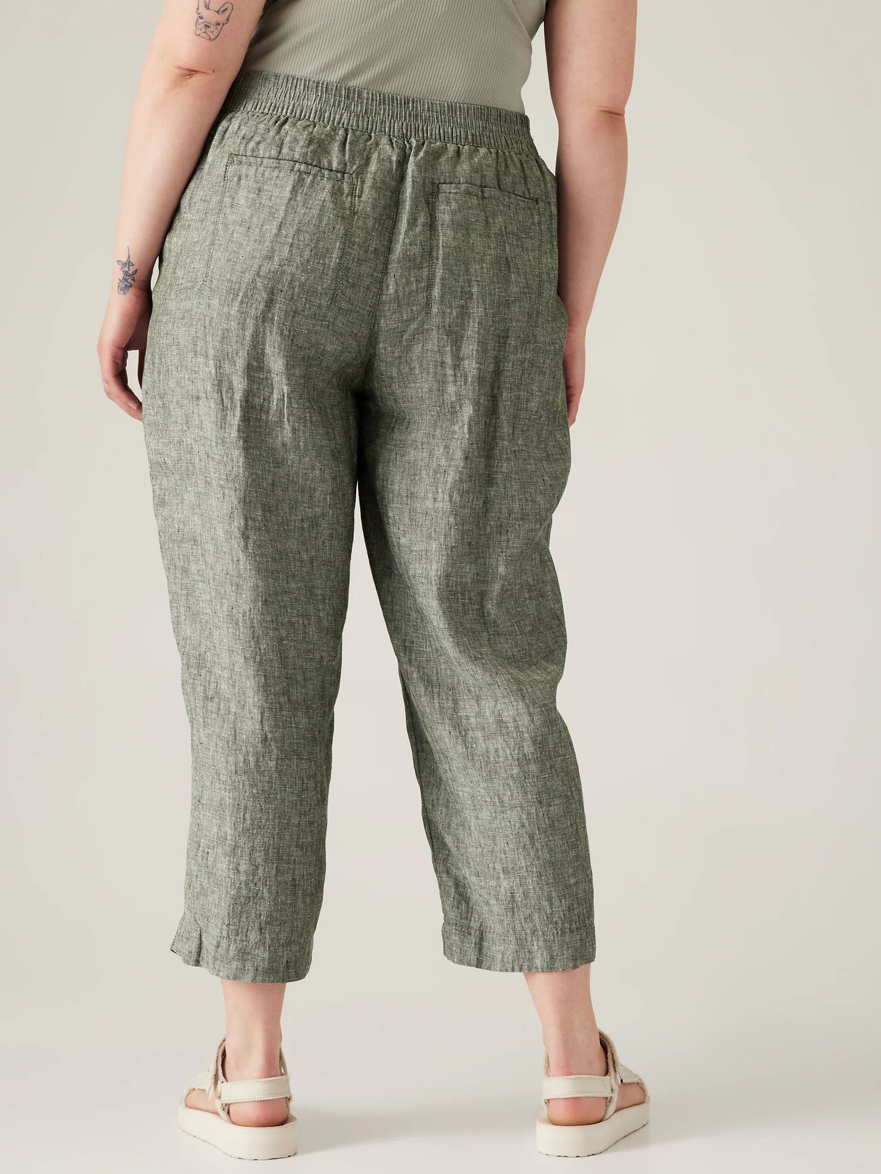 Athleta Green Voyager Linen Trousers - Image 2 of 5