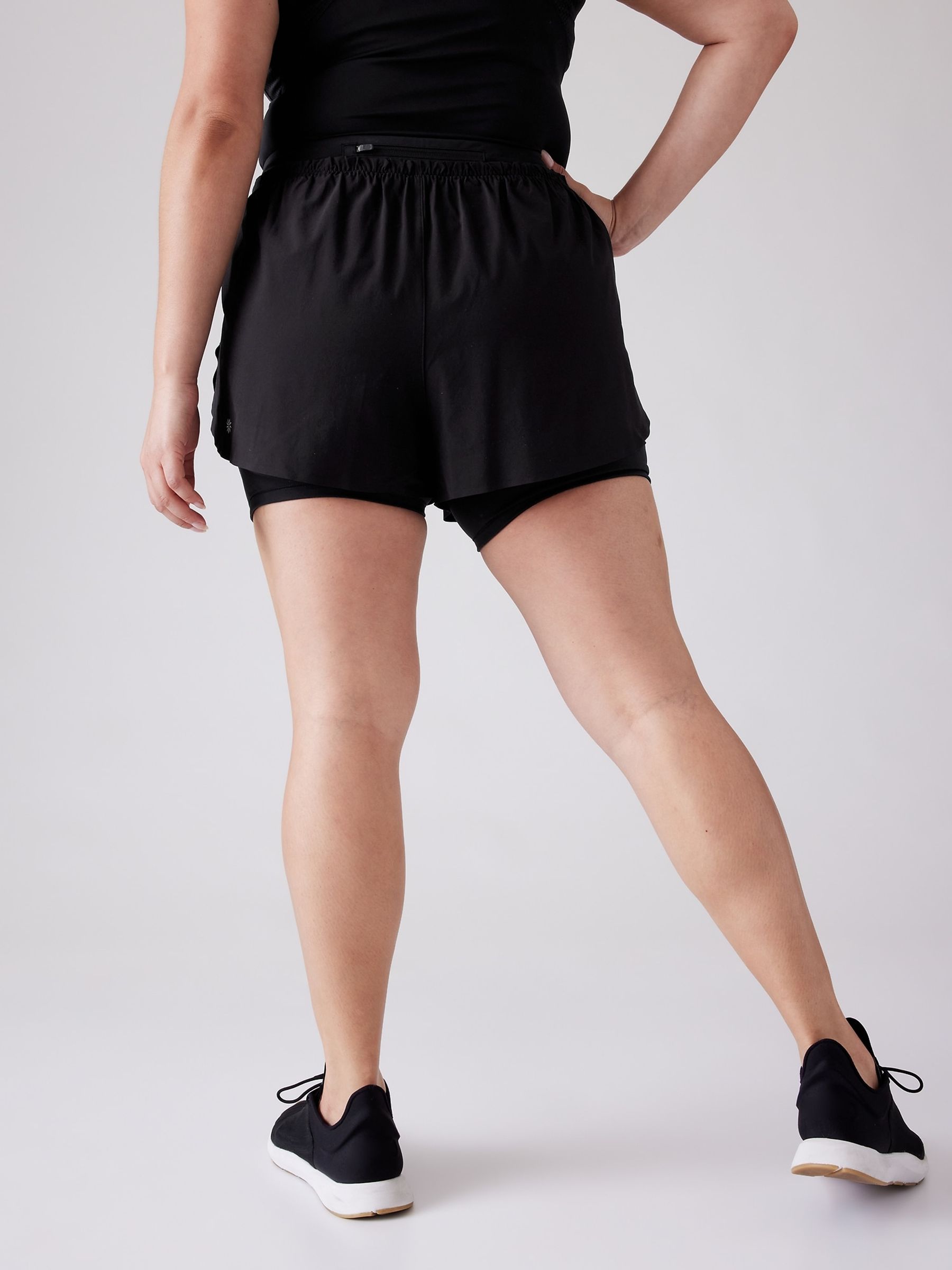 Athleta Black Mile Marker 2-in-1 Shorts - Image 2 of 4