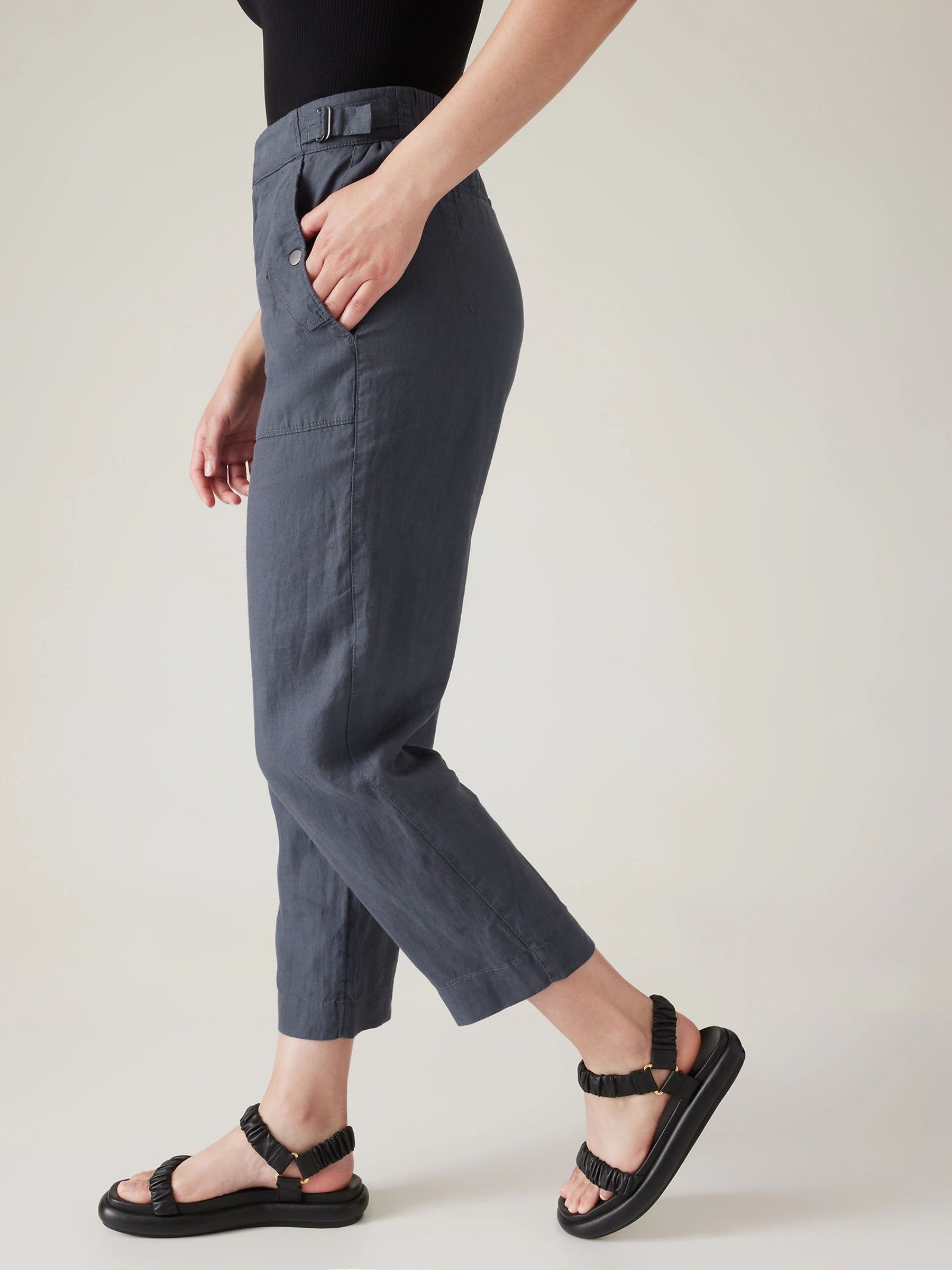 Athleta Blue Voyager Linen Trousers - Image 3 of 5