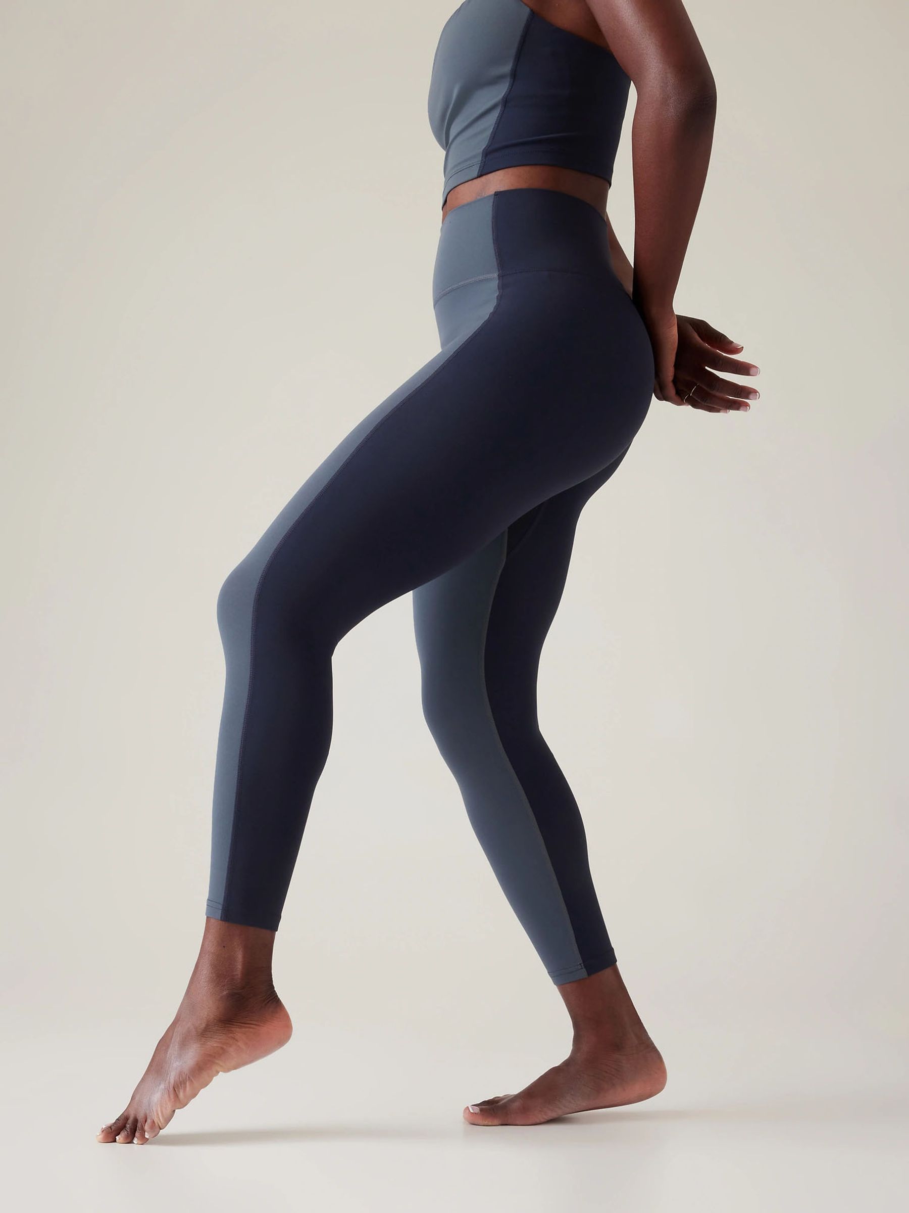 Athleta Blue Transcend Colorblock 7/8 Leggings - Image 2 of 5