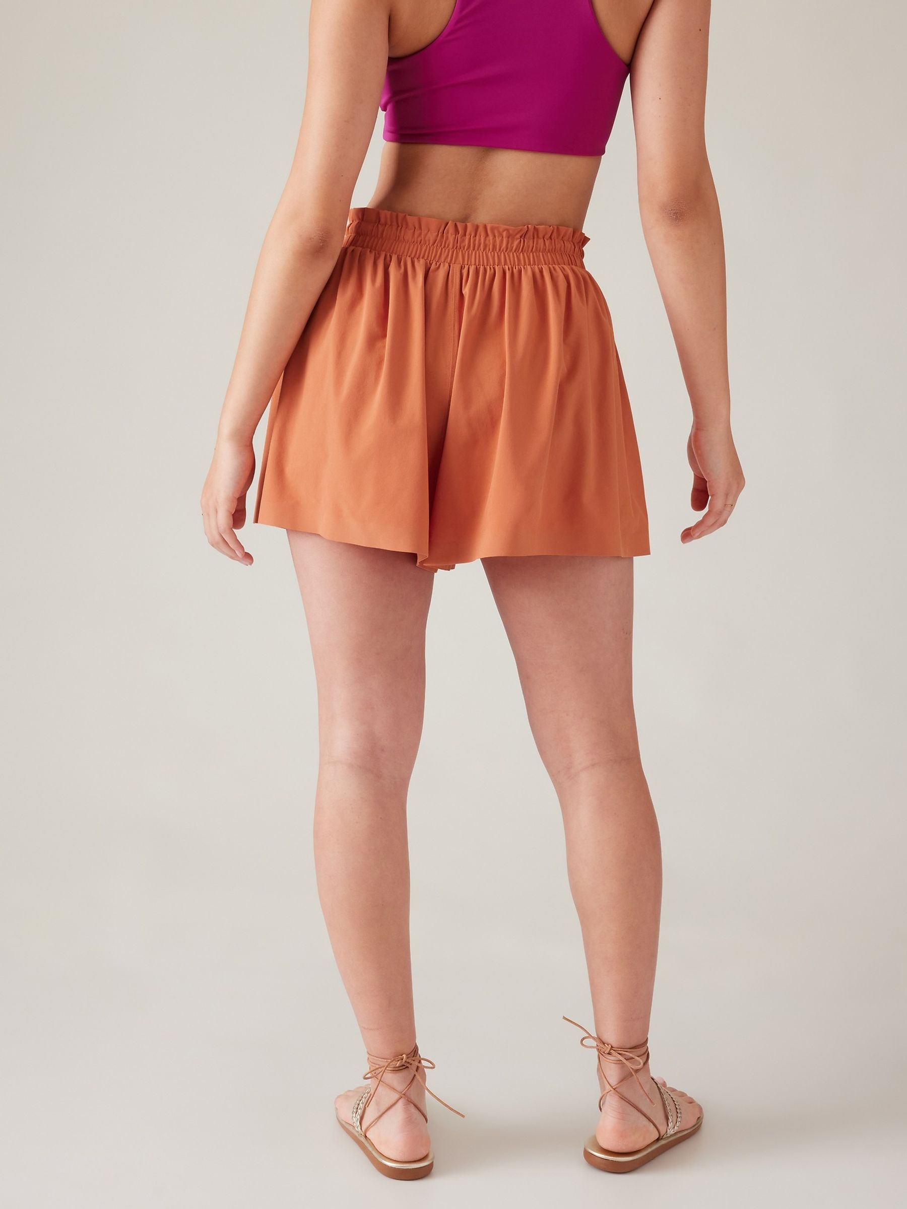 Athleta Orange Alicia Keys Enlighten Up Flutter Shorts - Image 4 of 4