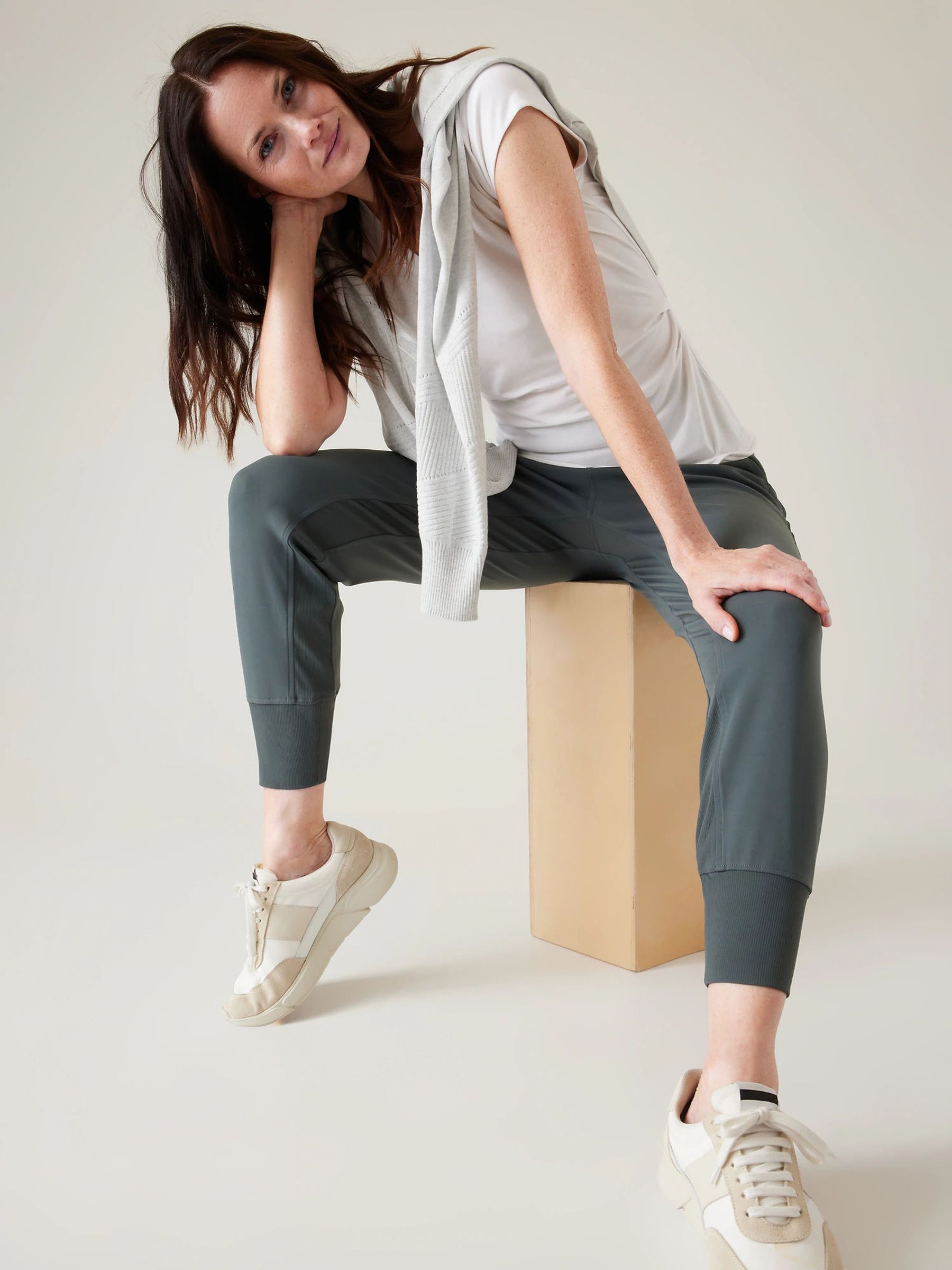 Athleta White Outbound V-Neck T-Shirt - Image 2 of 6