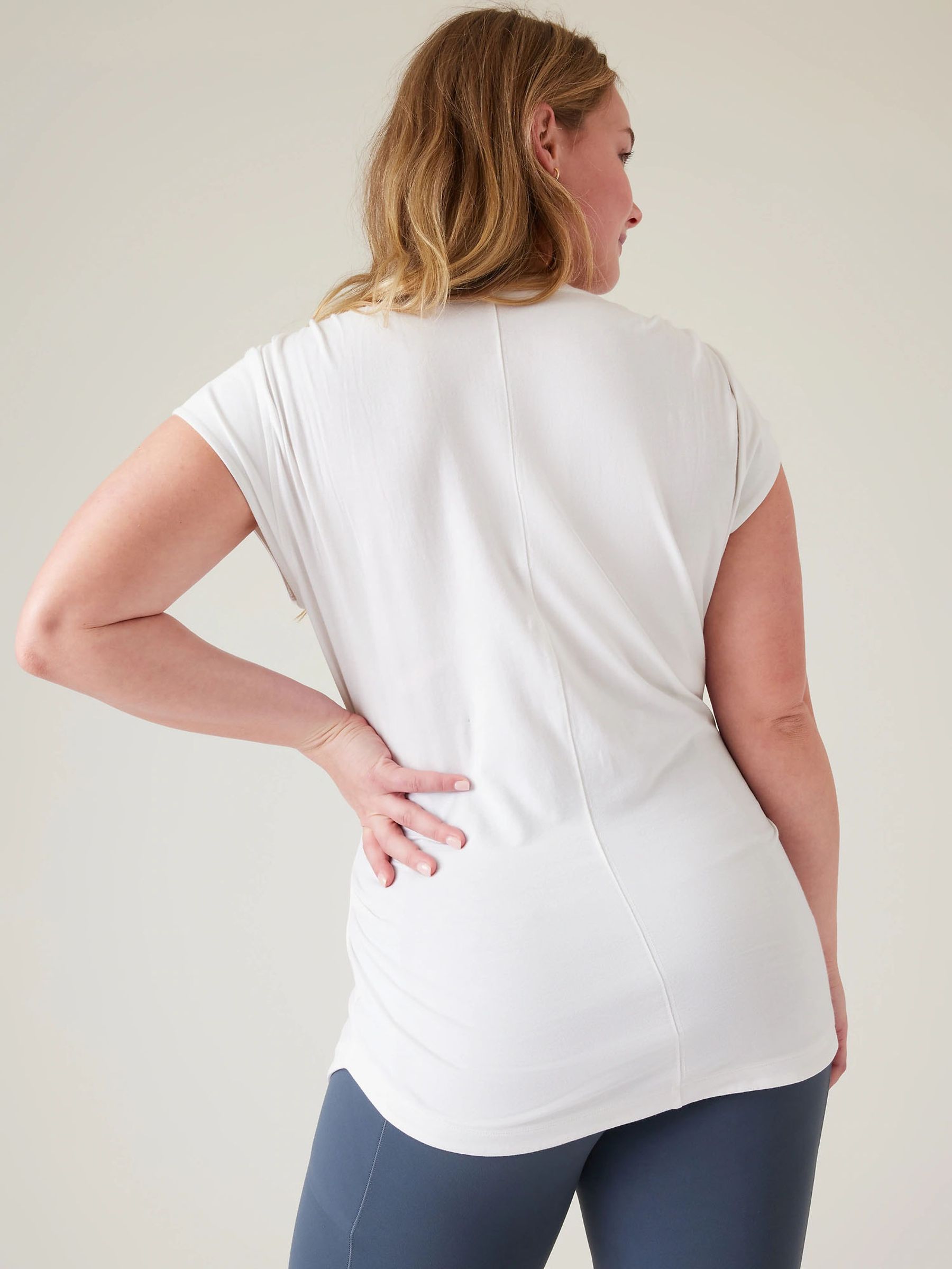 Athleta White Outbound V-Neck T-Shirt - Image 6 of 6