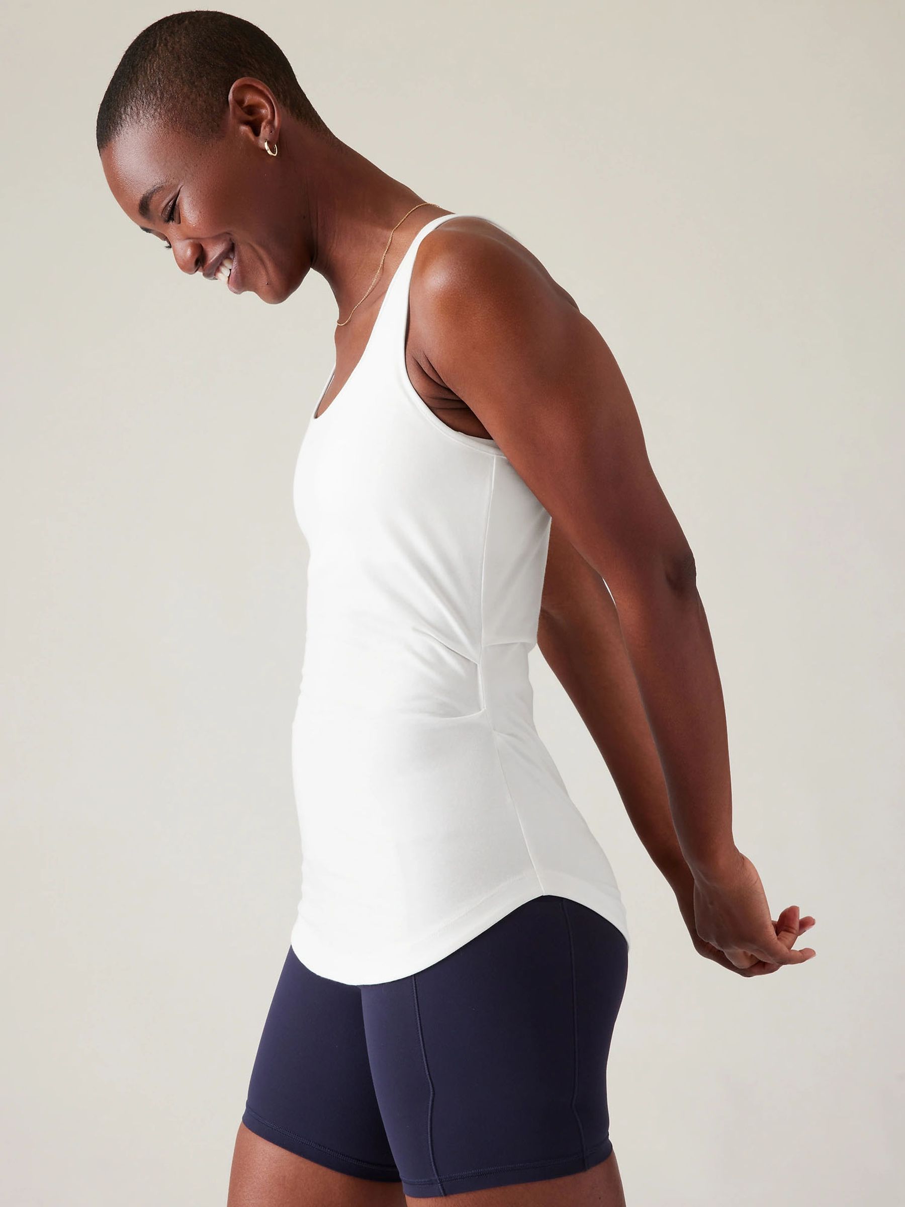 Athleta White Outbound Scoop Neck Tank Vest - Image 3 of 5