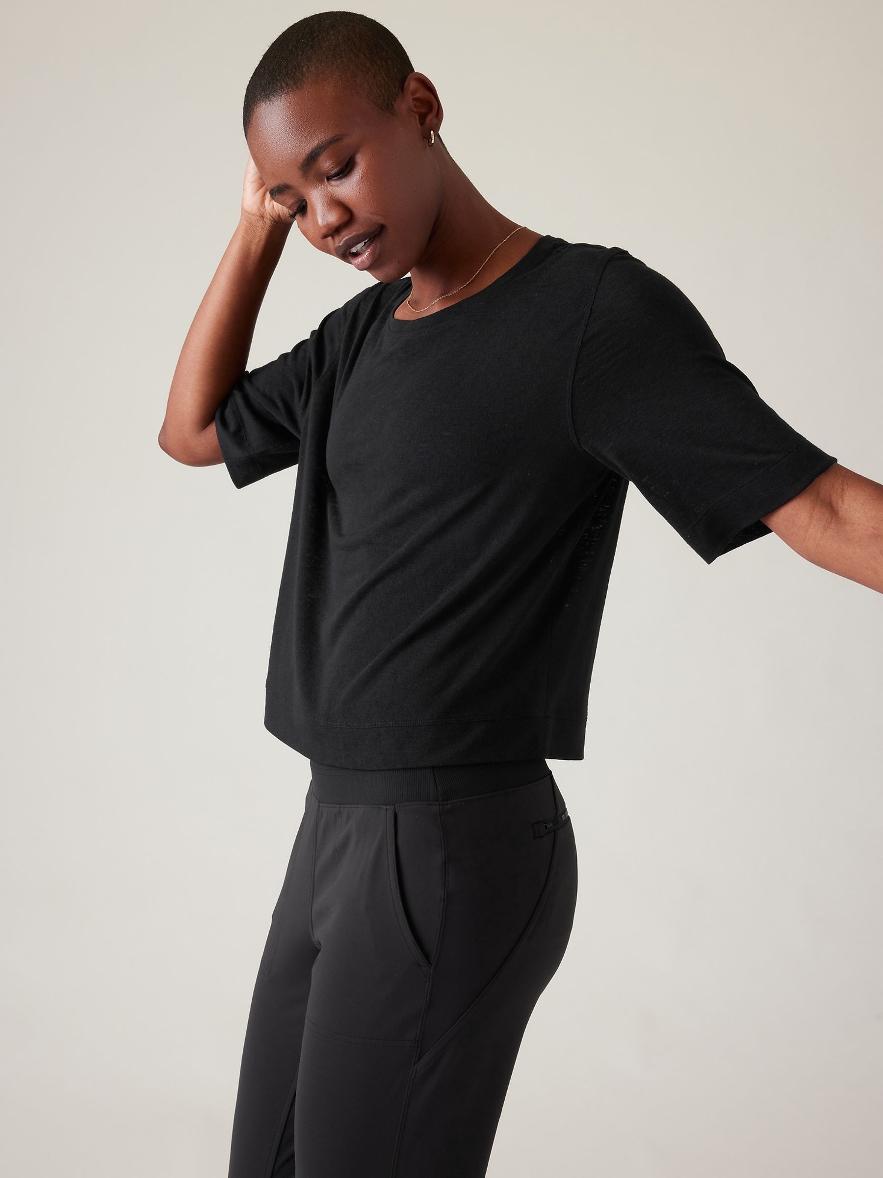 Athleta Black Breezy Serene T-Shirt - Image 3 of 6