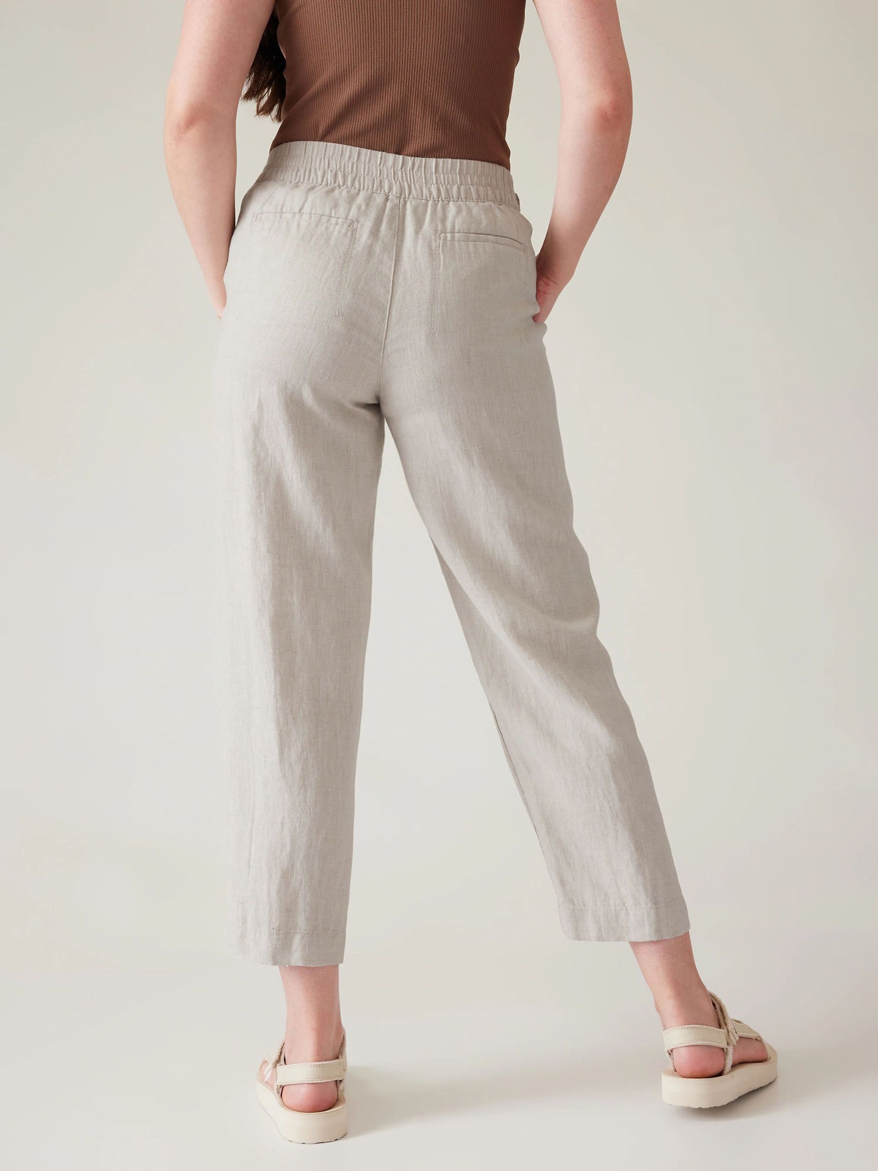 Athleta Beige Voyager Linen Trousers - Image 2 of 2