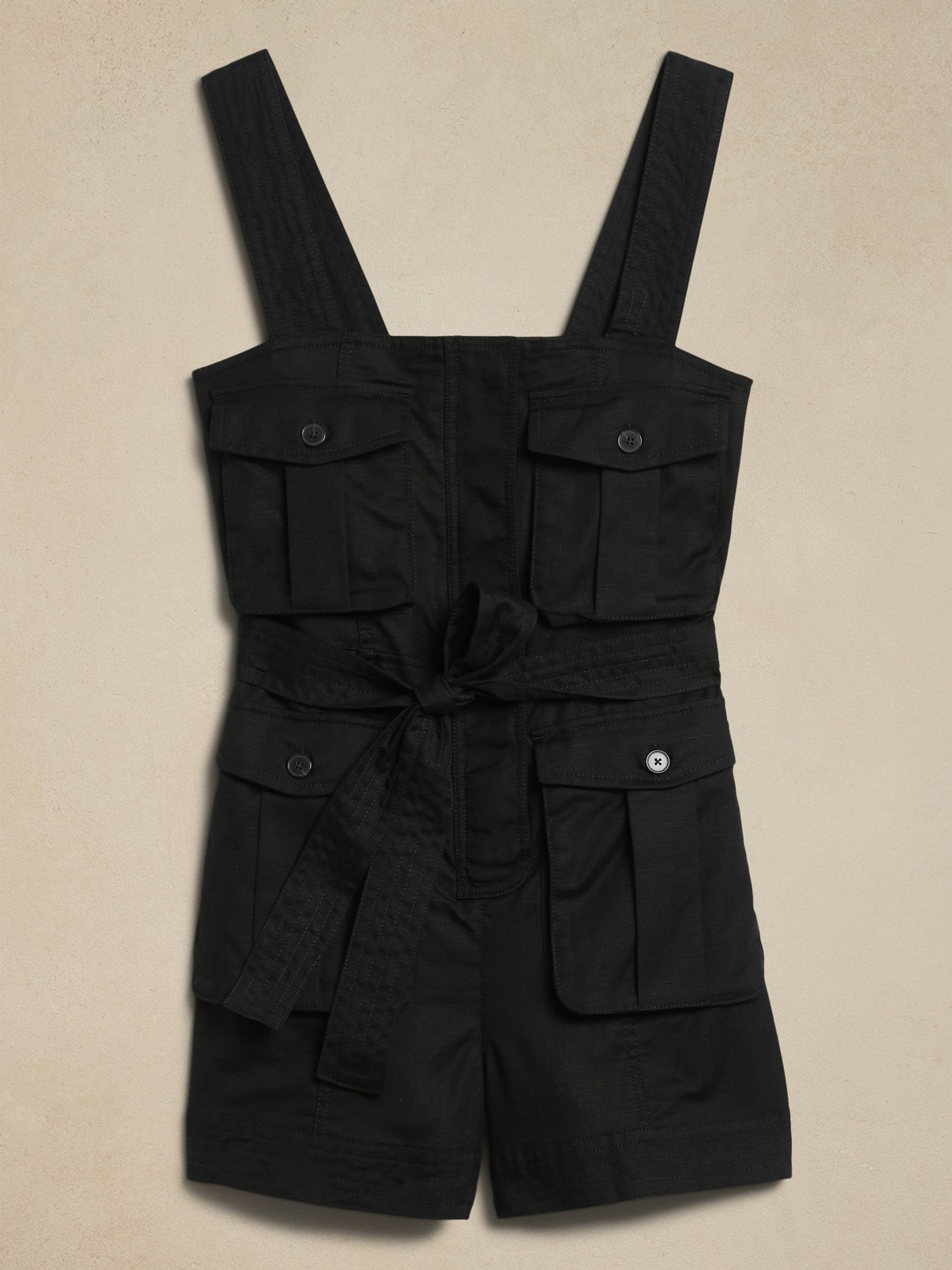 Banana Republic Black Expedition CottonLinen Playsuit - Image 4 of 4