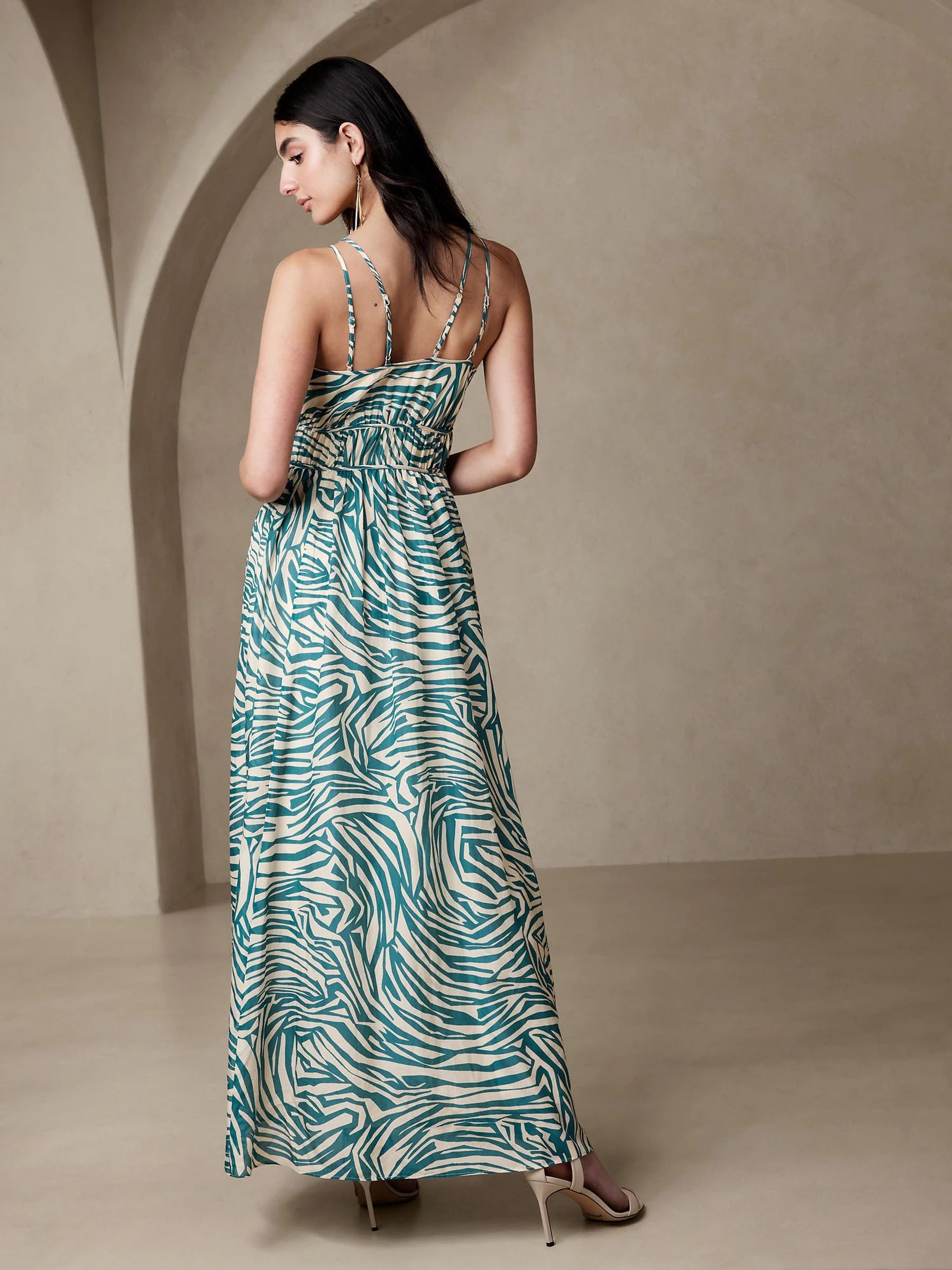 Banana Republic Blue Rosalia Cotton-Silk Maxi Dress - Image 2 of 4