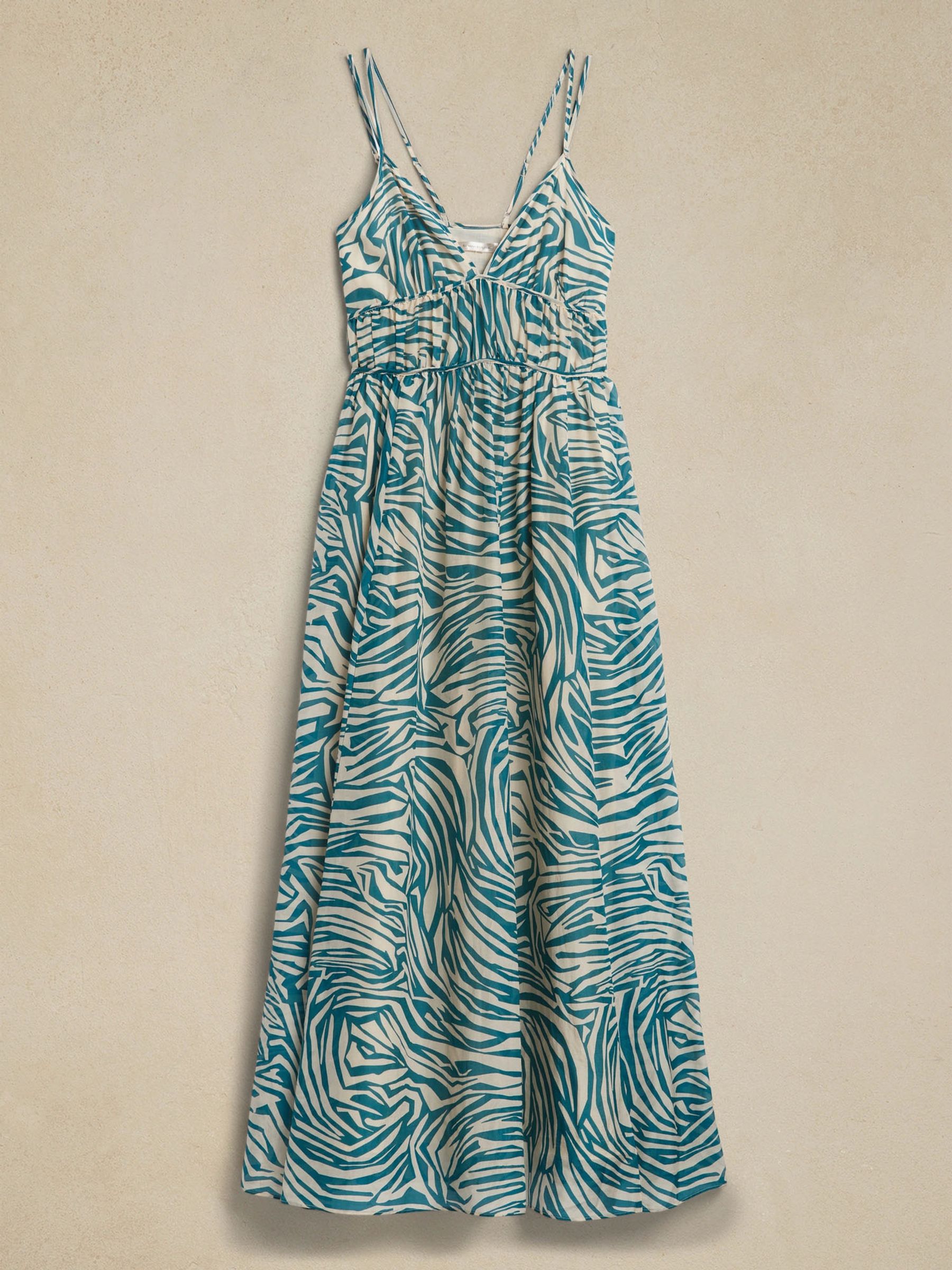 Banana Republic Blue Rosalia Cotton-Silk Maxi Dress - Image 4 of 4