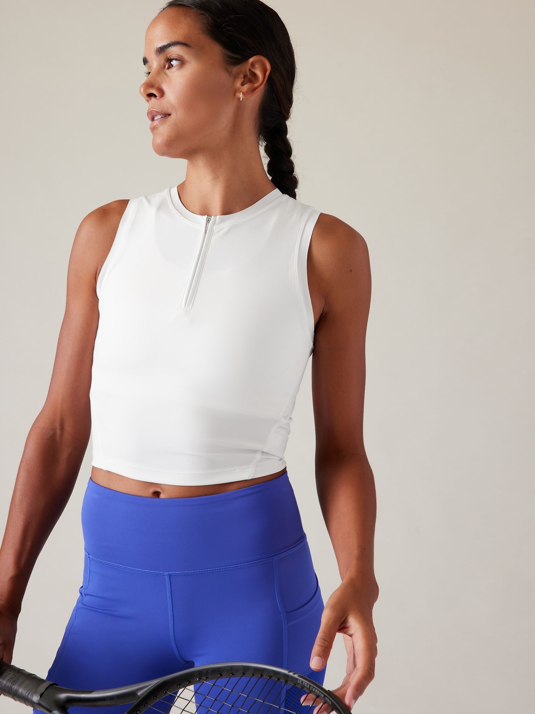 Athleta White Advantage Tank Sports Vest - Image 1 of 8