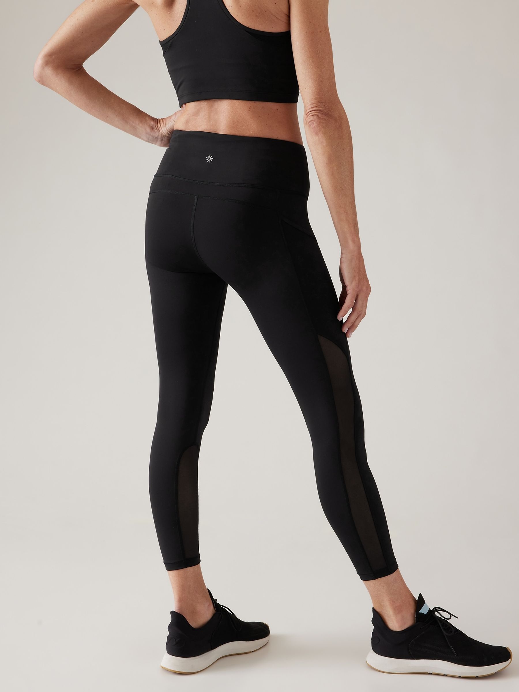Athleta Black Ultimate Stash Mesh 7/8 Leggings - Image 2 of 4