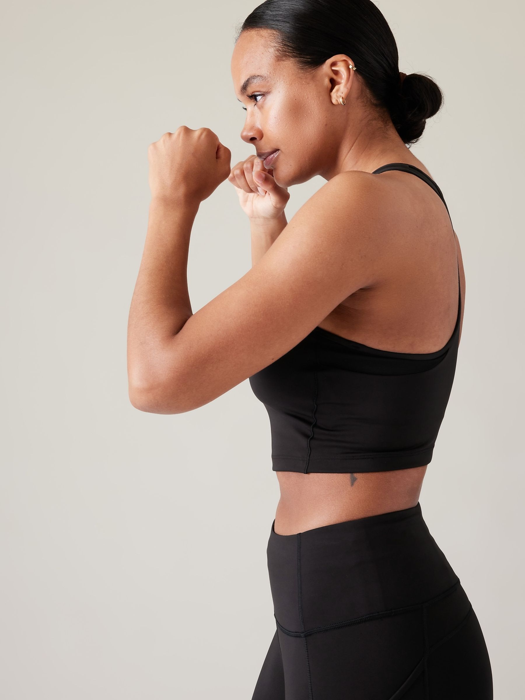 Athleta Black Conscious Mesh Crop Medium Impact Sports Bra - Image 3 of 3