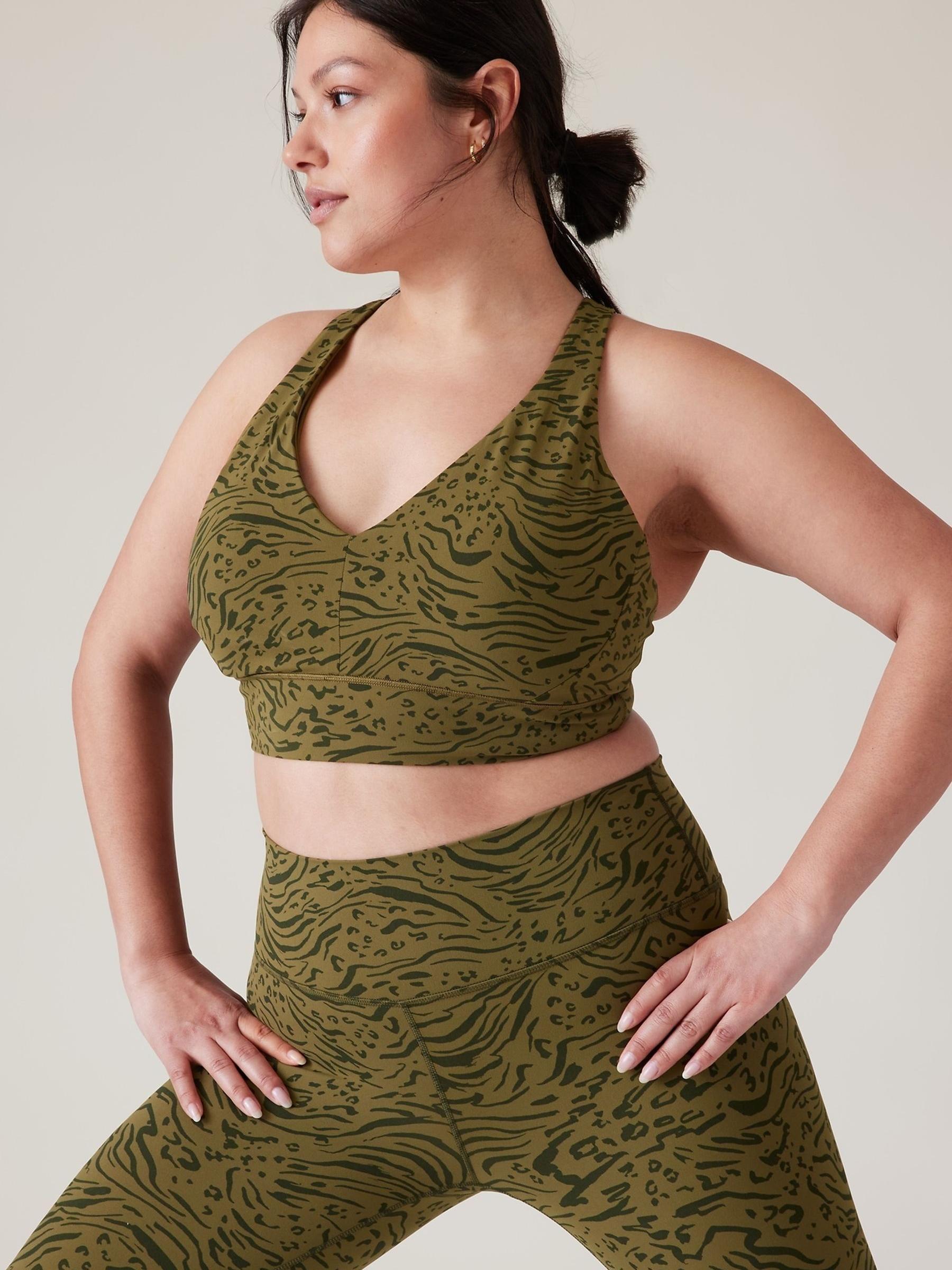 Athleta Green D-DD Cup Transcend Plunge Low Impact Sports Bra - Image 1 of 4