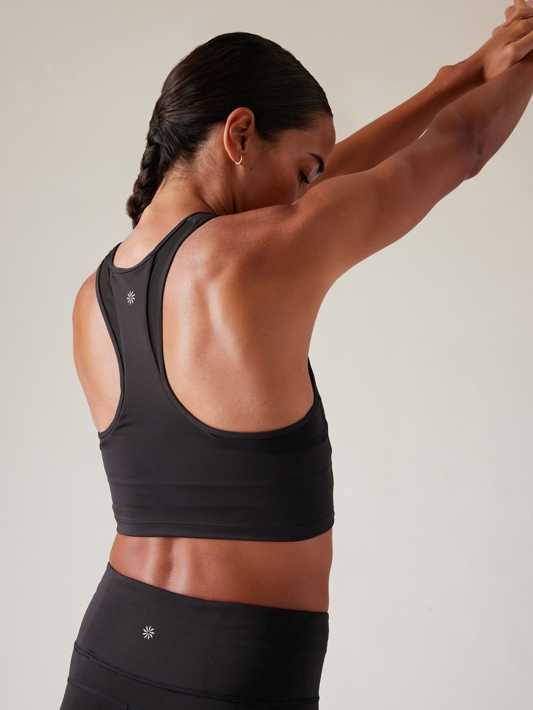 Athleta Black Conscious Mesh Crop Medium Impact Sports Bra - Image 5 of 5