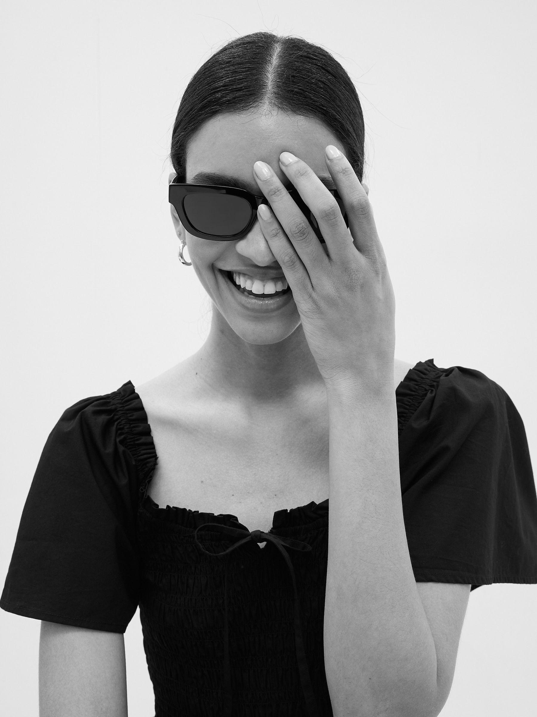 Black Flutter Sleeve Smocked Mini Dress - Image 3 of 4