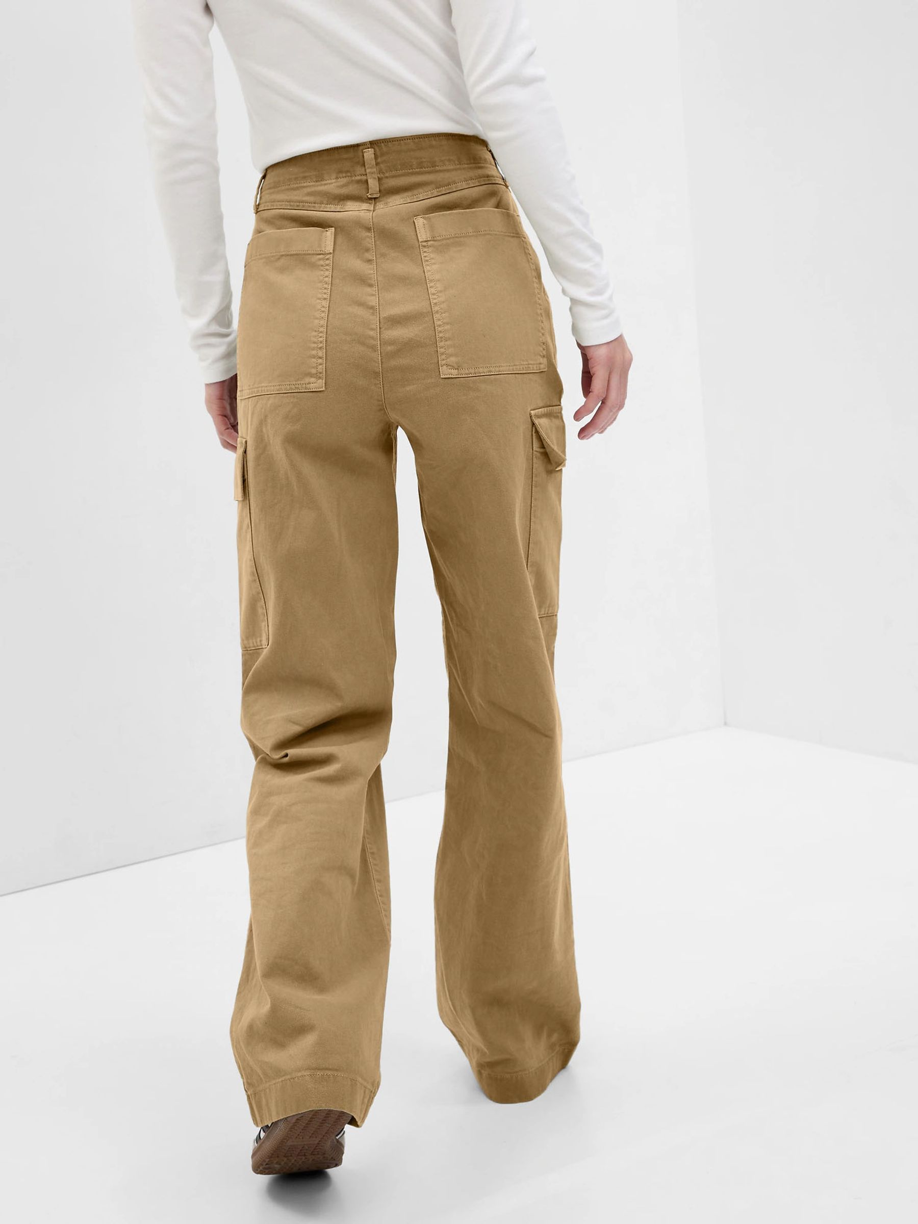 Beige Loose Khaki Cargo Trousers - Image 2 of 5