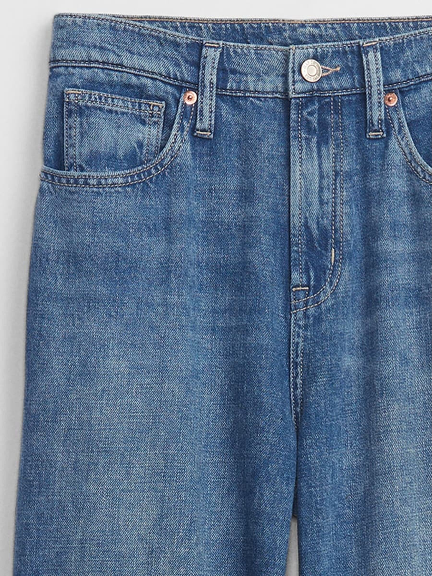 Mid Blue High Waisted Wide Leg Jeans - Image 5 of 5