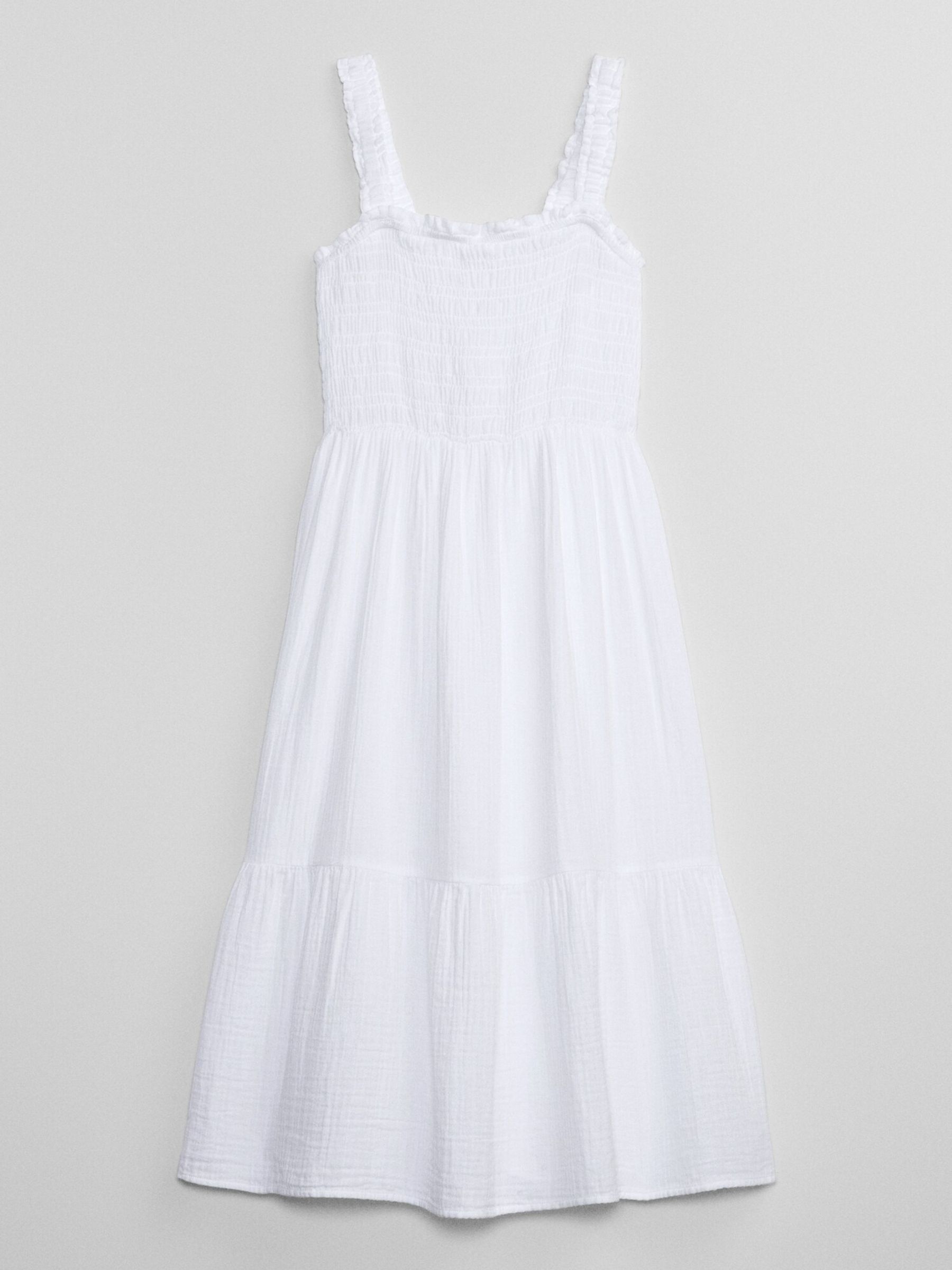 White Smocked Midi Dress - Image 3 of 3