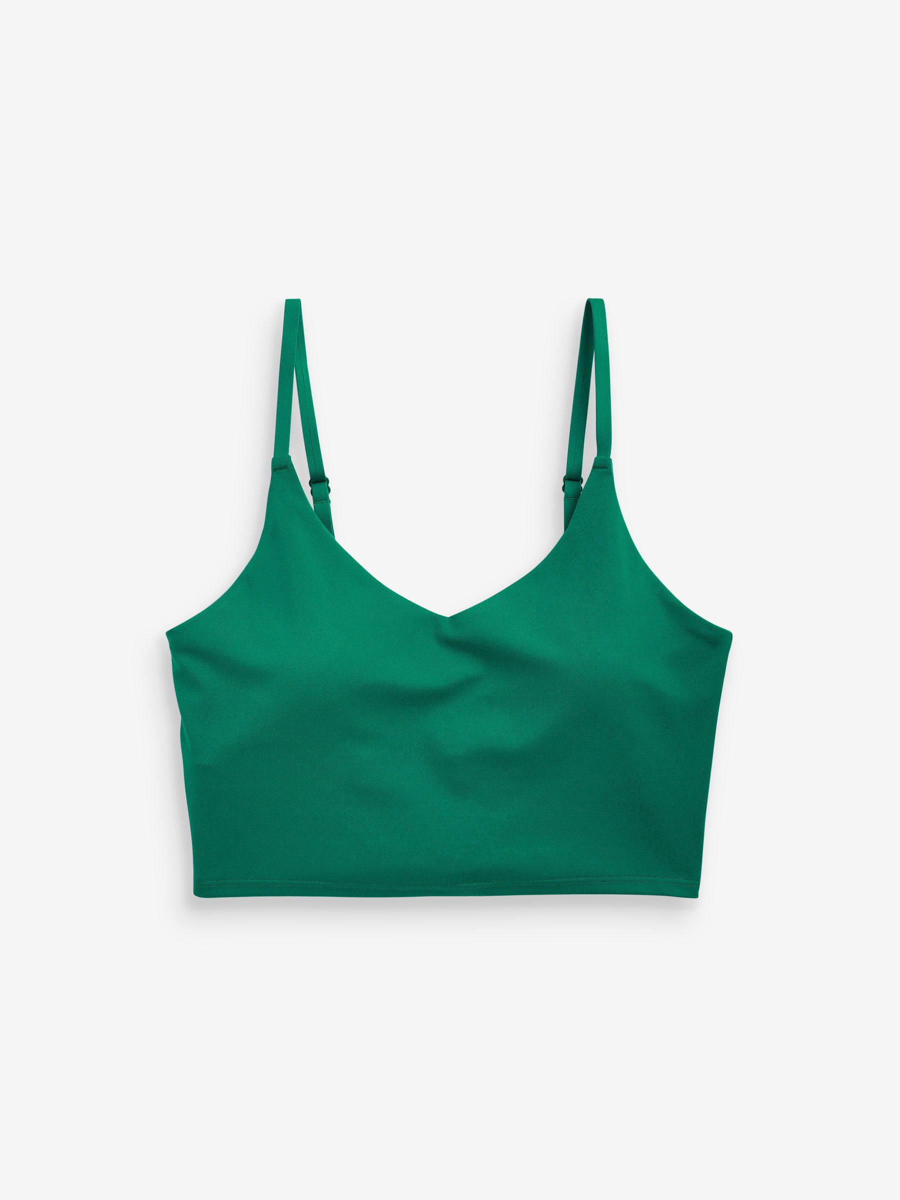 Athleta Green A-C Cup Elation V-Neck Crop Low Impact Sports Bra - Image 1 of 2