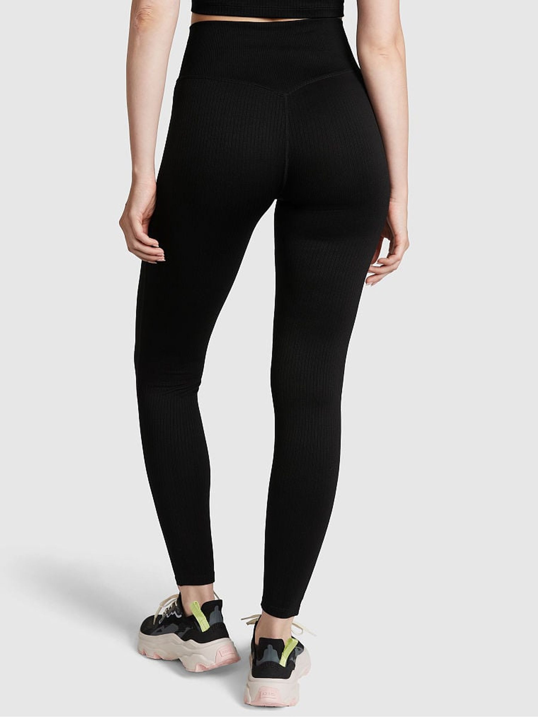 Pure Black Seamless Rib Legging - Image 2 of 4