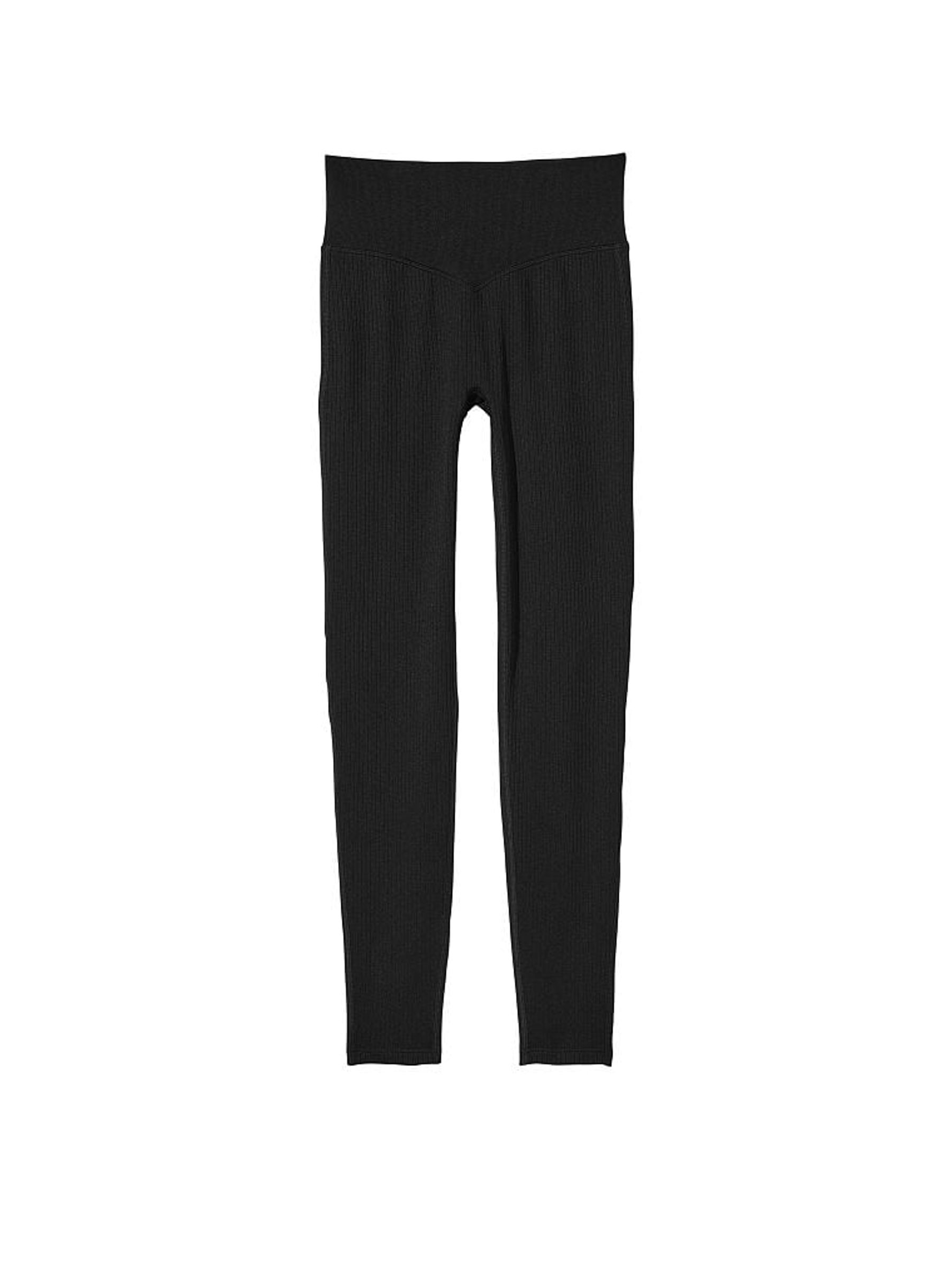 Pure Black Seamless Rib Legging - Image 4 of 4