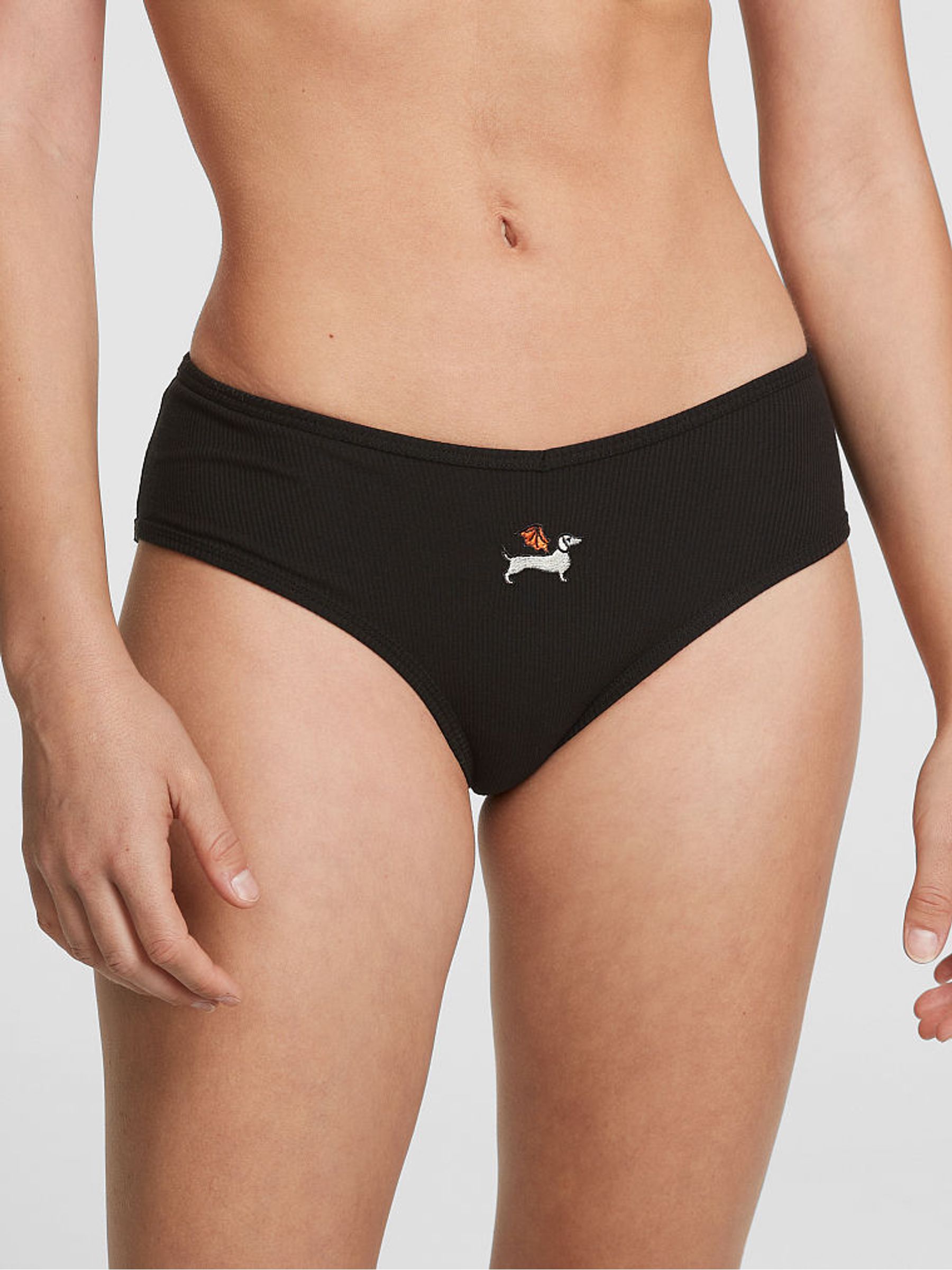 Pure Black Cheeky Cotton Knickers - Image 1 of 1