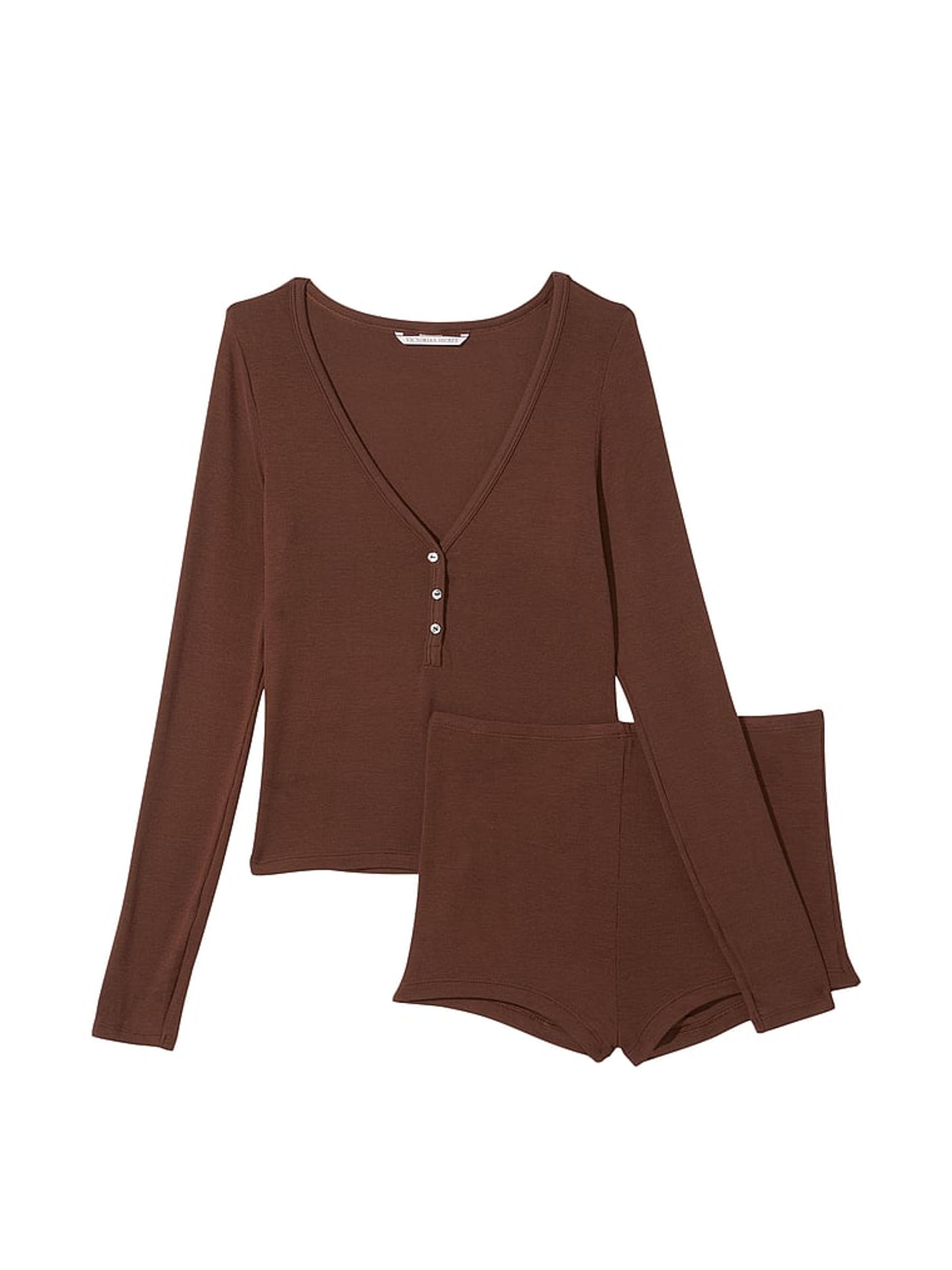 Dark Brown Modal Short Pyjamas - Image 3 of 3